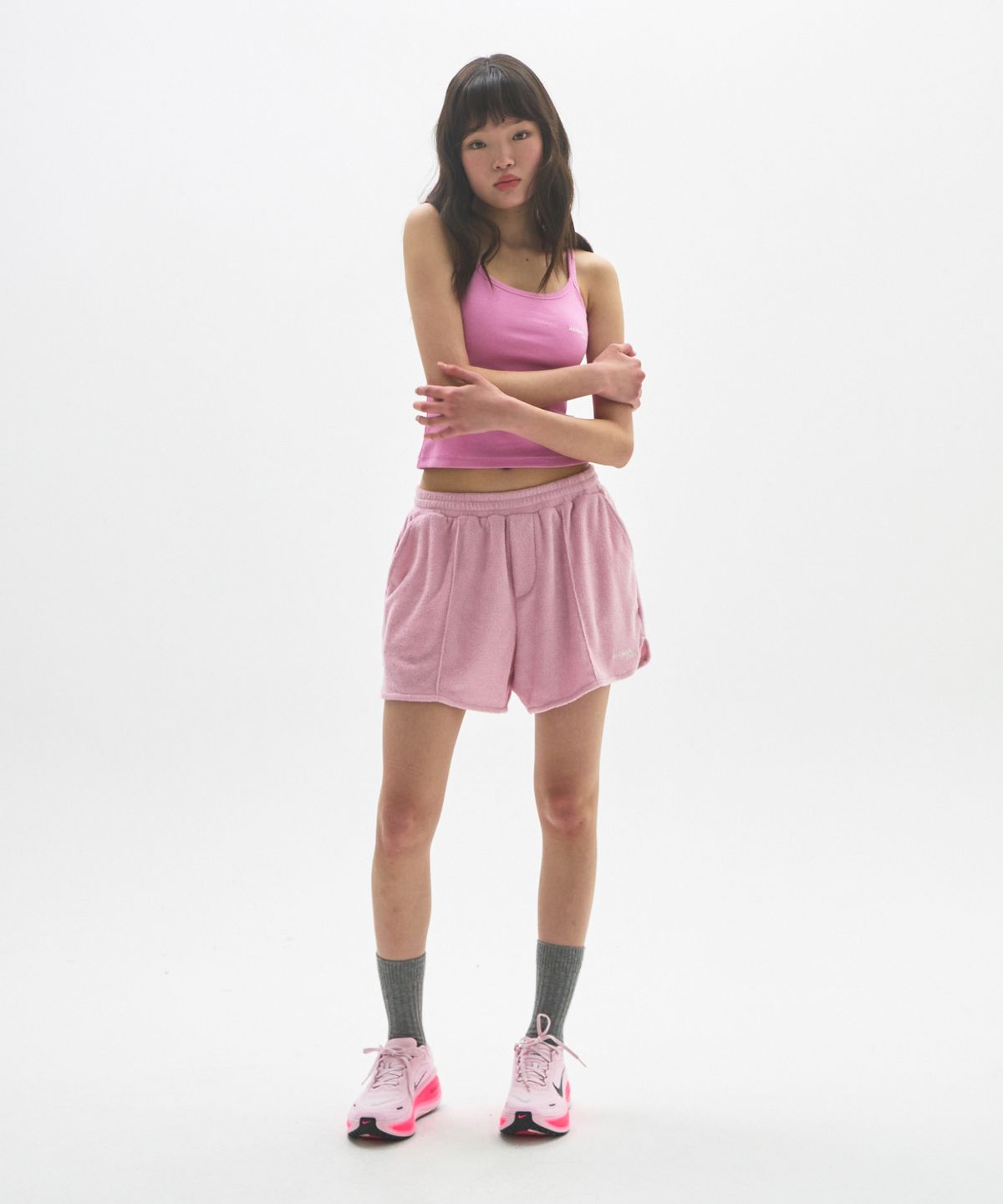 문선 아카이브(MOONSUN ARCHIVE) M.C UNISEX, Logo Terry Shorts / PINK