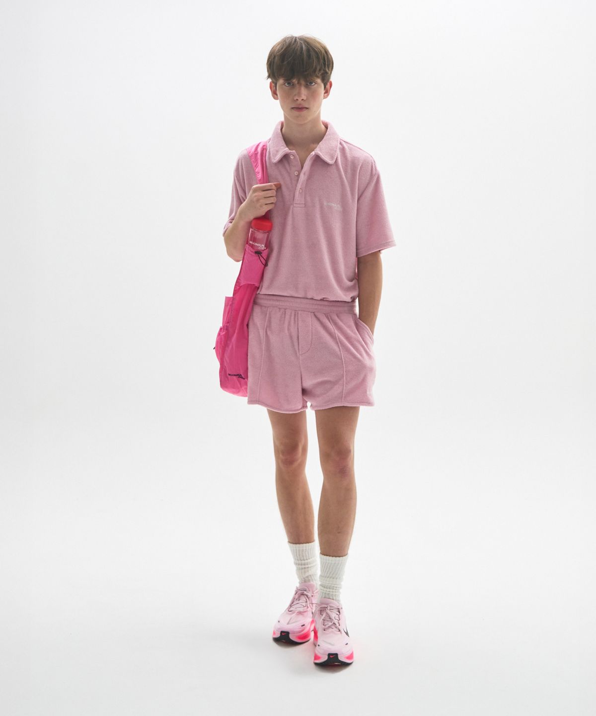 문선 아카이브(MOONSUN ARCHIVE) M.C UNISEX, Logo Terry Shorts / PINK