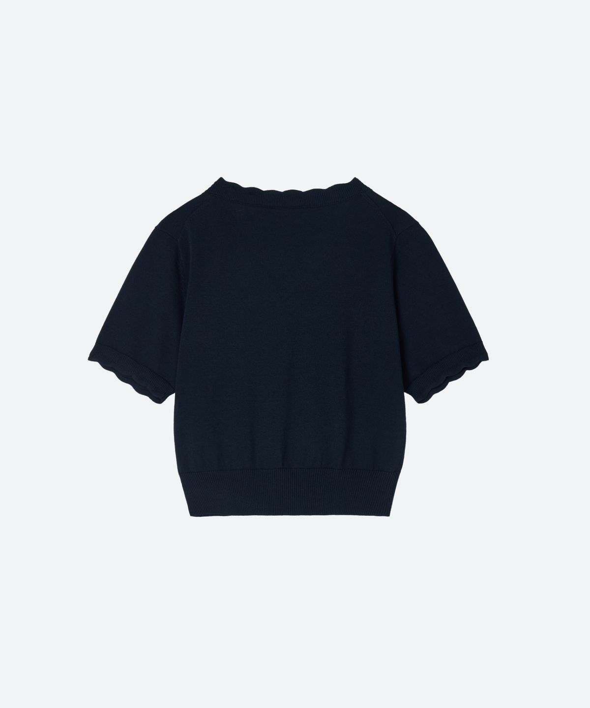 문선 아카이브(MOONSUN ARCHIVE) M.C Lace Neck Crop Knit / NAVY