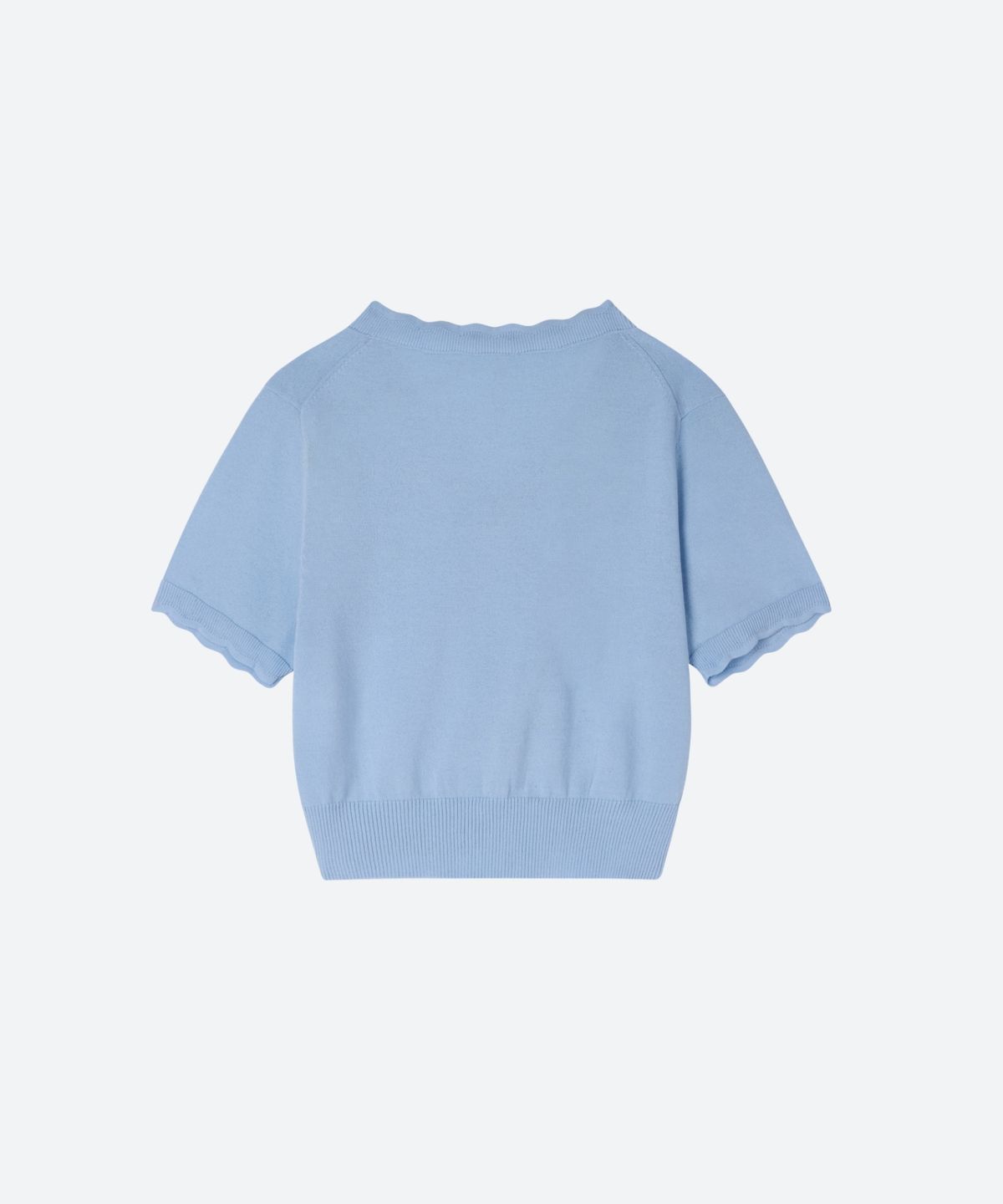 문선 아카이브(MOONSUN ARCHIVE) M.C Lace Neck Crop Knit / SKY BLUE