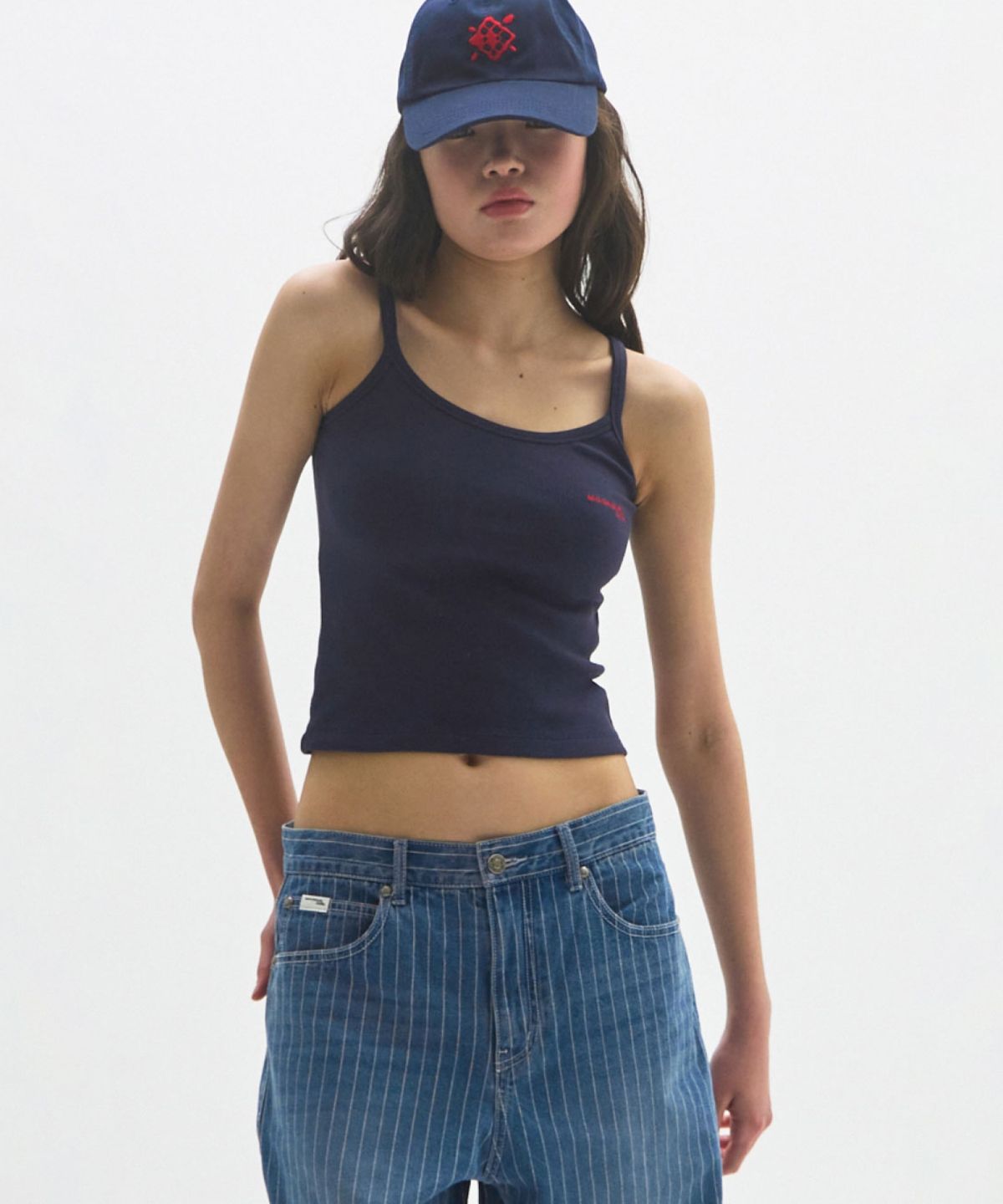 문선 아카이브(MOONSUN ARCHIVE) M.C Classic Logo Sleeveless Top / NAVY