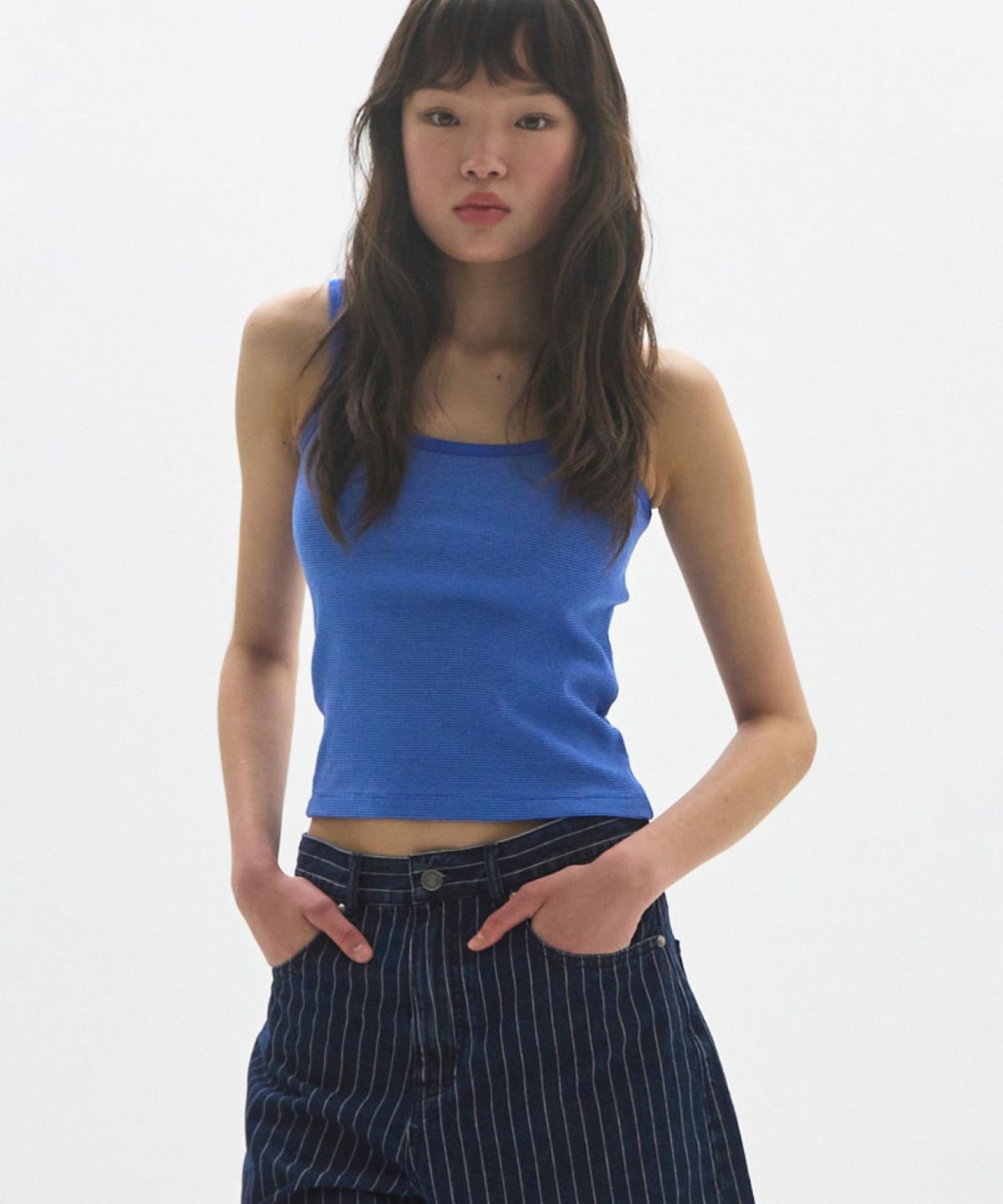 문선 아카이브(MOONSUN ARCHIVE) M.C Stripe Sleeveless Top / NAVY STRIPE