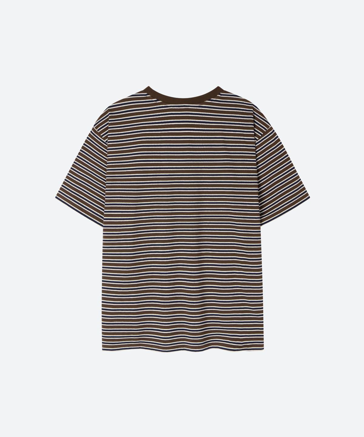문선 아카이브(MOONSUN ARCHIVE) M.C UNISEX, Stripe Oversized T-Shirt / KHAKI BROWN STRIPE