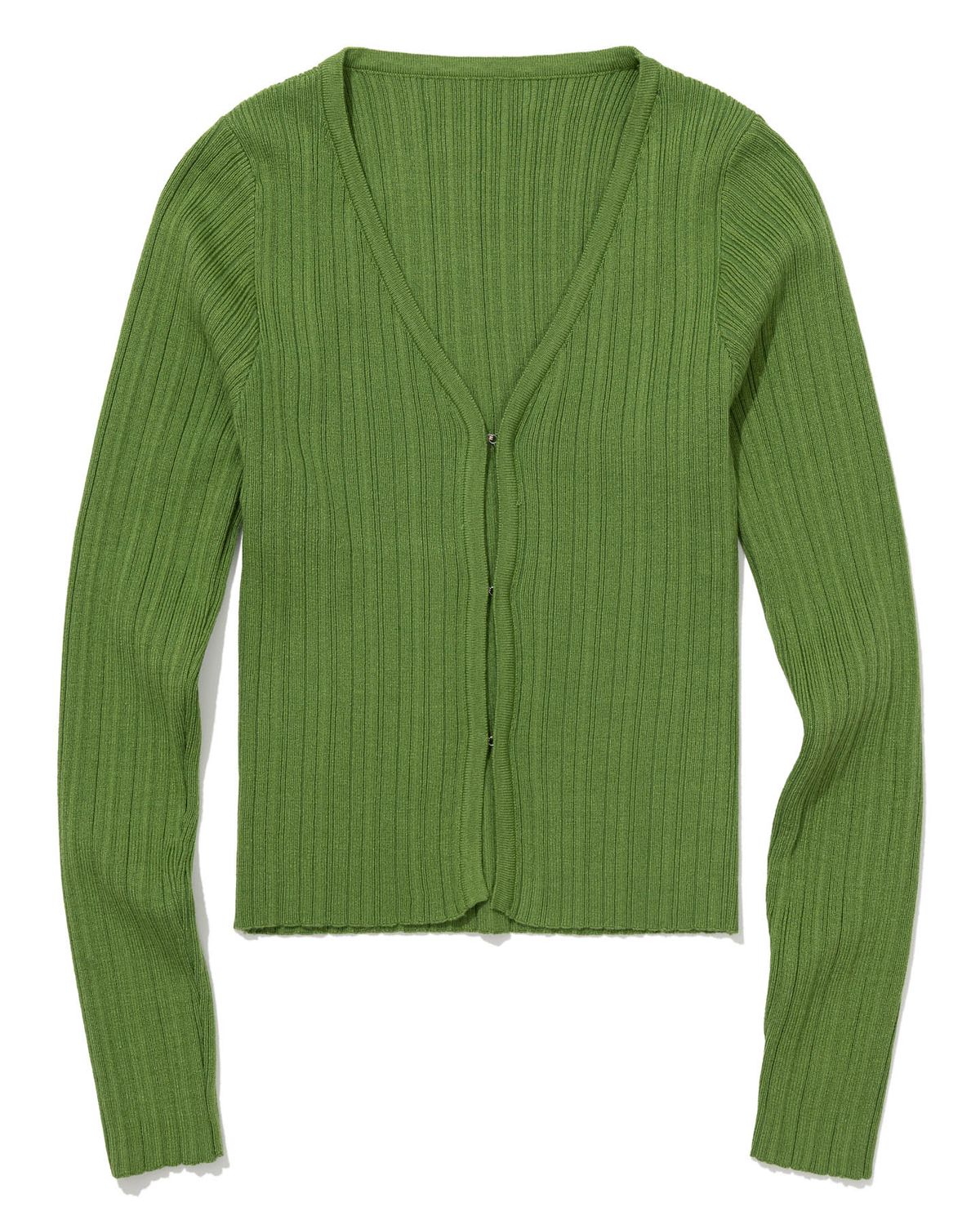 모아(MOAA) Form Hook Cardigan (Leaf GREEN)
