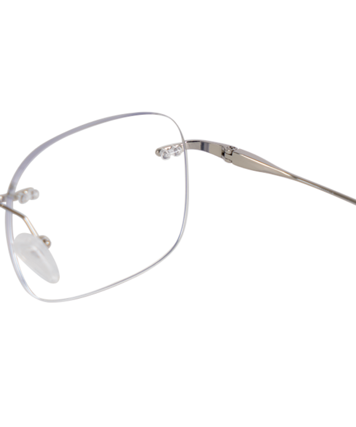 한글(HANGLE EYEWEAR) [블루라이트 차단] 오버사이즈 실버 티탄 스퀘어 무테