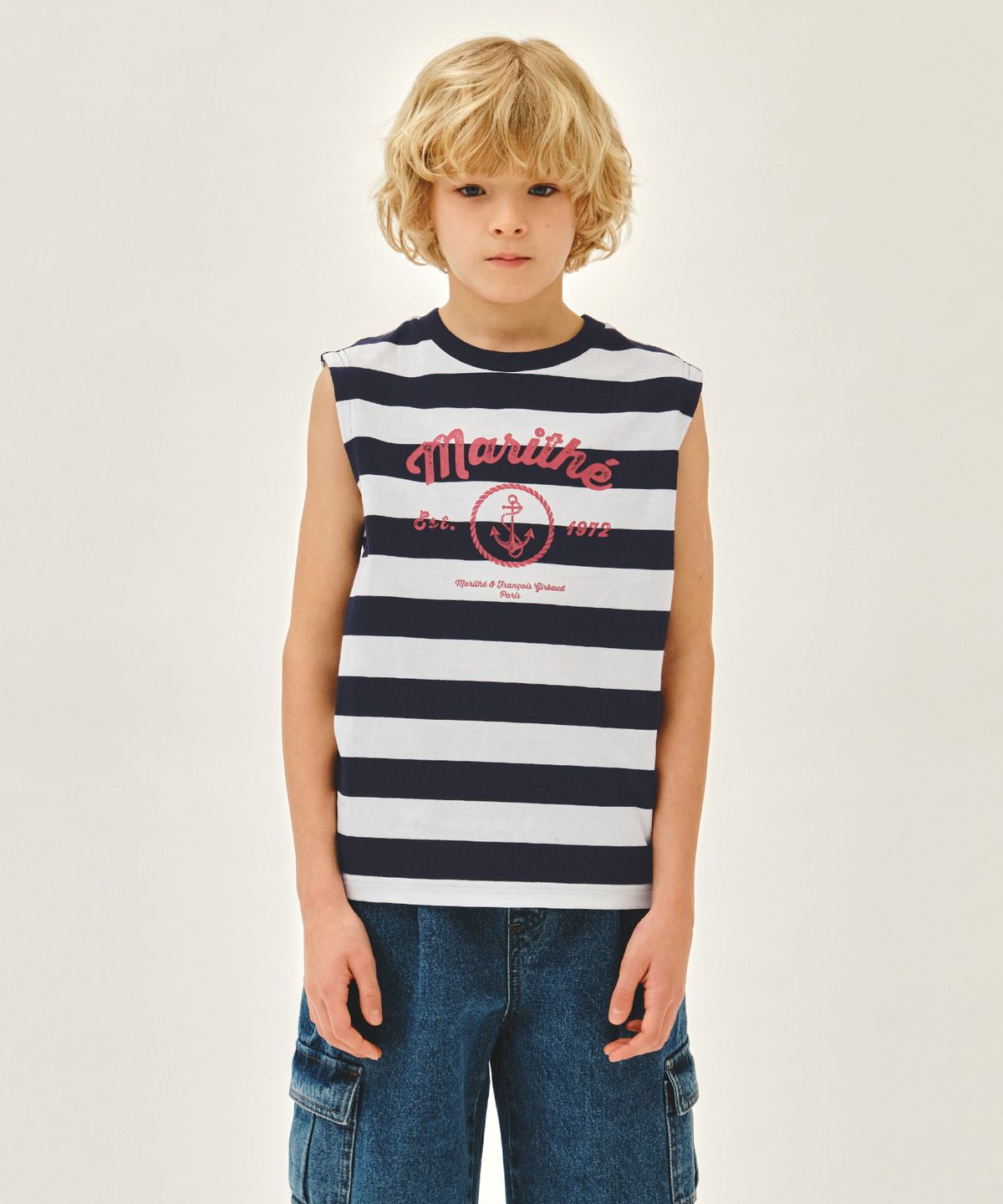 마리떼 키즈(MARITHÉ KIDS) KIDS MARINE STRIPE SLEEVELESS navy