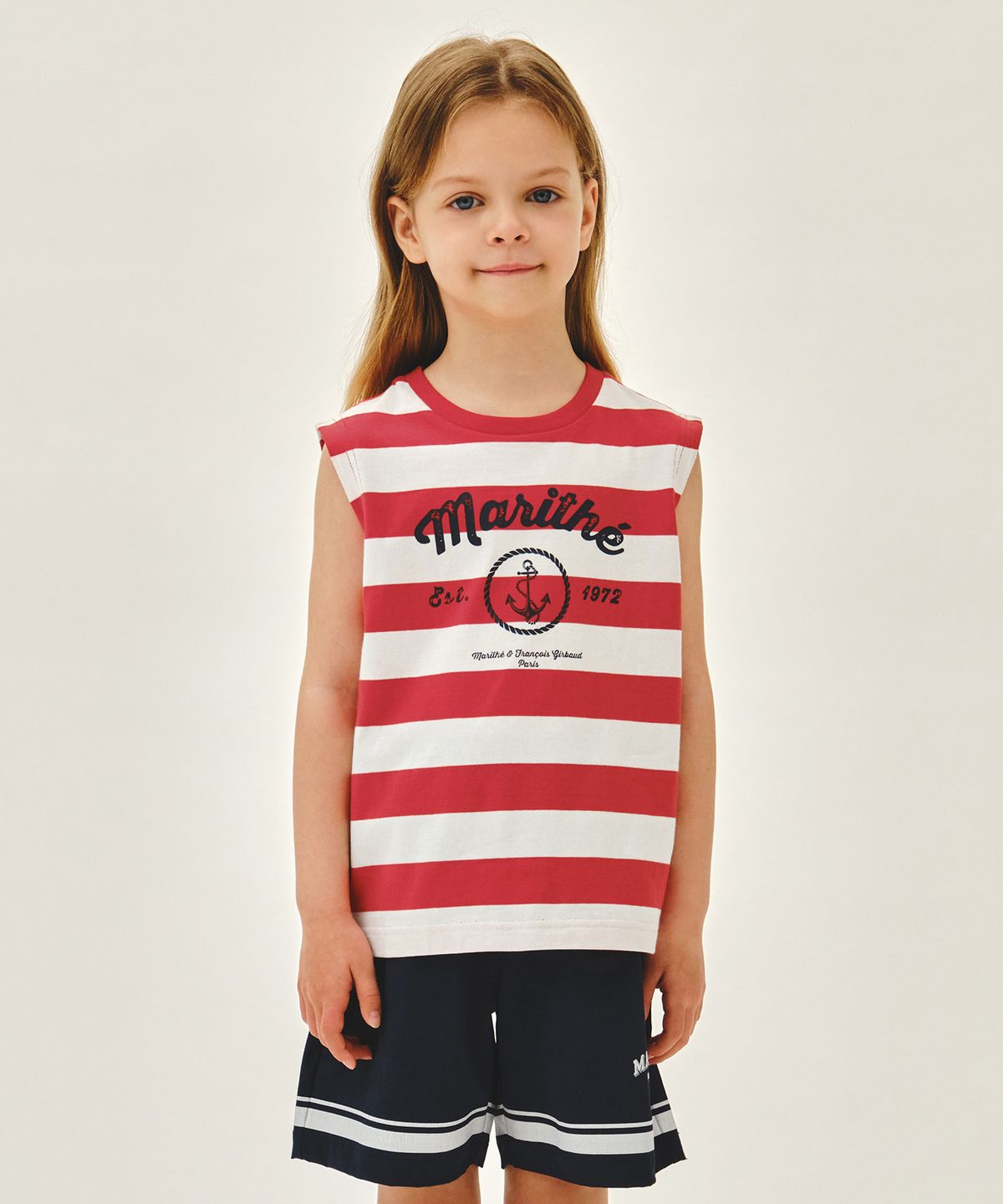 마리떼 키즈(MARITHÉ KIDS) KIDS MARINE STRIPE SLEEVELESS red
