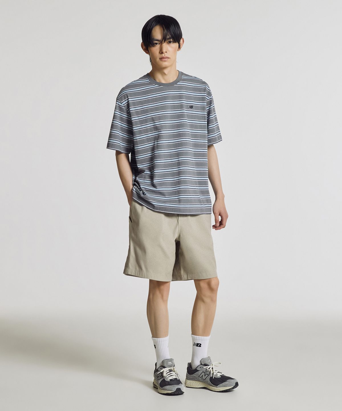 뉴발란스(NEW BALANCE) NBNEG21583 / UNI 트랙 클럽 스트라이프 반팔티 (LIGHT BLUE)