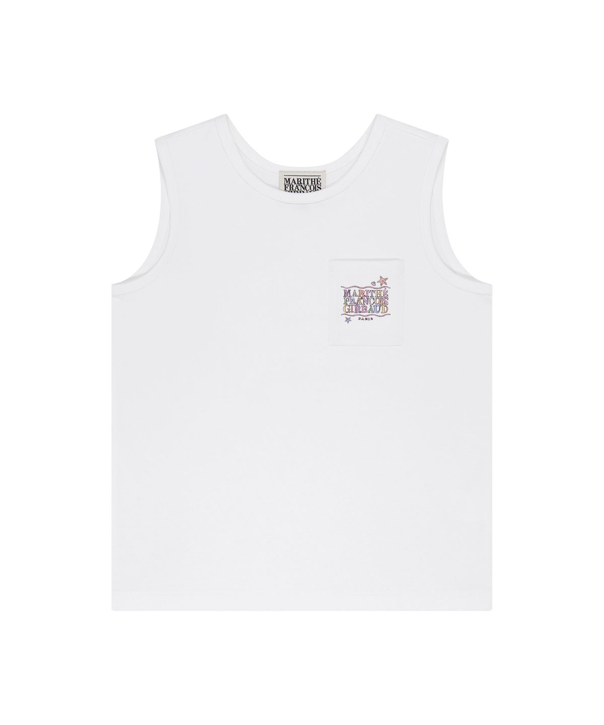 마리떼 키즈(MARITHÉ KIDS) KIDS DOODLE CLASSIC LOGO POCKET SLEEVELESS white