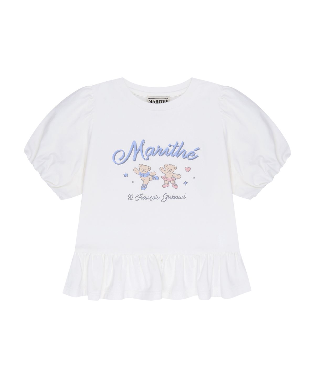 마리떼 키즈(MARITHÉ KIDS) KIDS W BALLOON SLEEVE PEPLUM TEE white