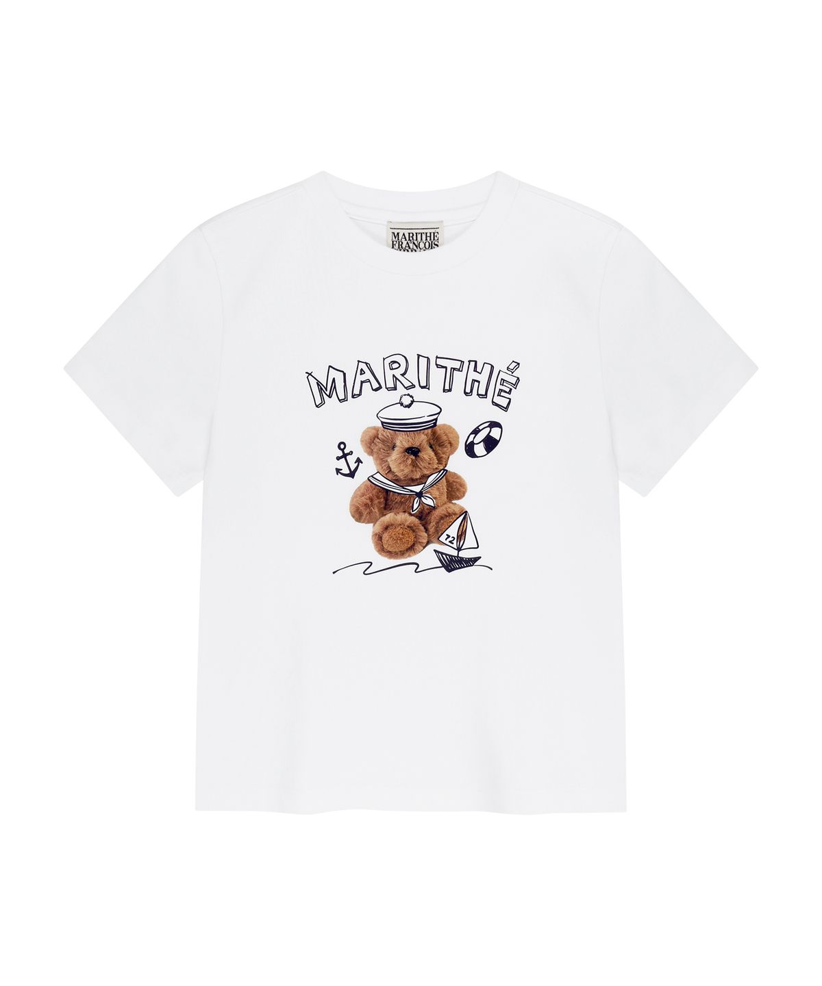 마리떼 키즈(MARITHÉ KIDS) KIDS MARINE BEAR REGEN TEE white