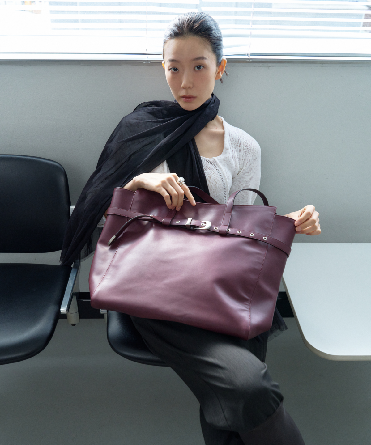 크리스틴프로젝트(CHRISTINE PROJECT) WRAP BELTED SHOULDER BAG LARGE(GRAPE JUICE)