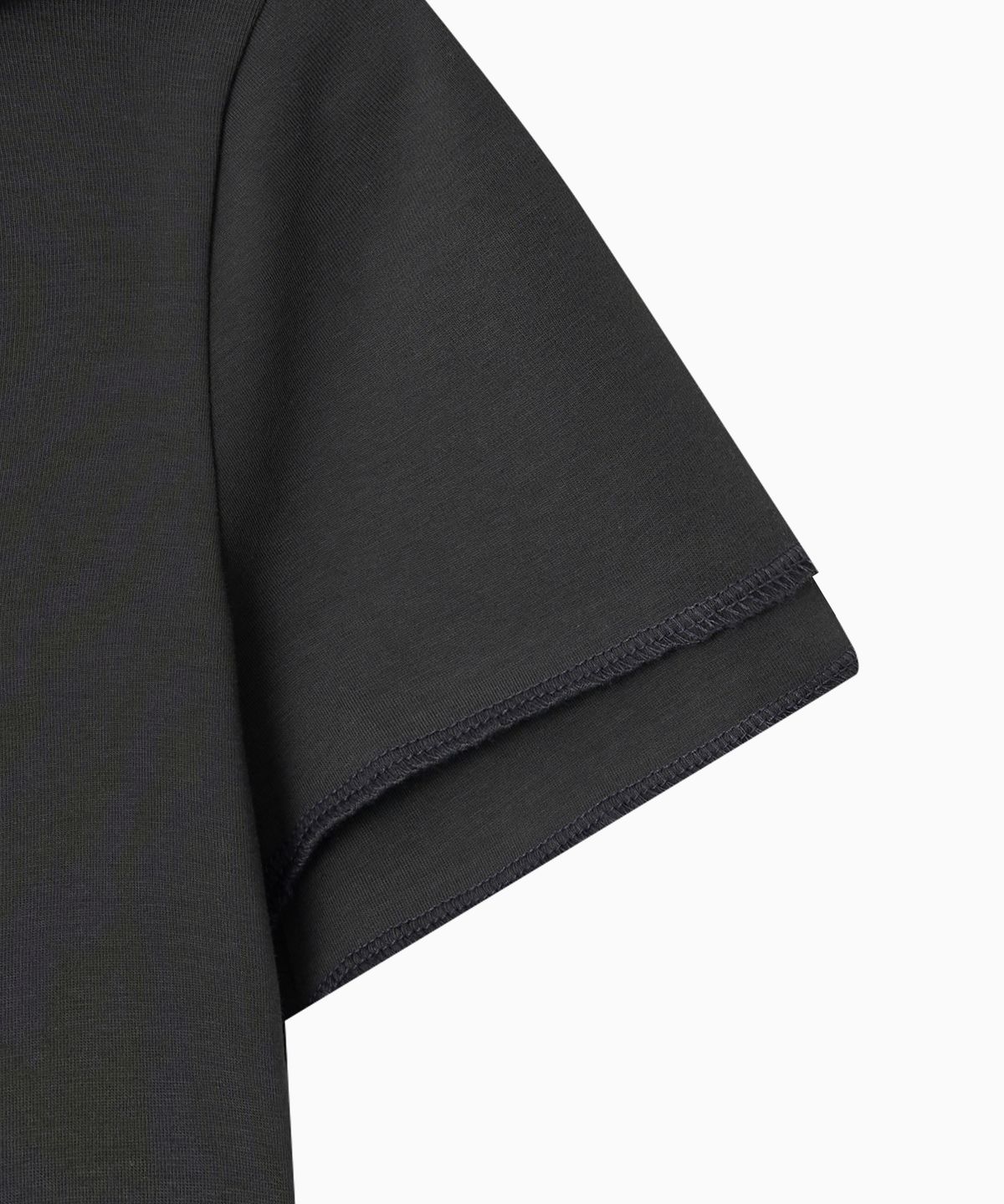오헤시오(OHESHIO) HOODED LAYERED CAP SLEEVE T-SHIRT, CHARCOAL