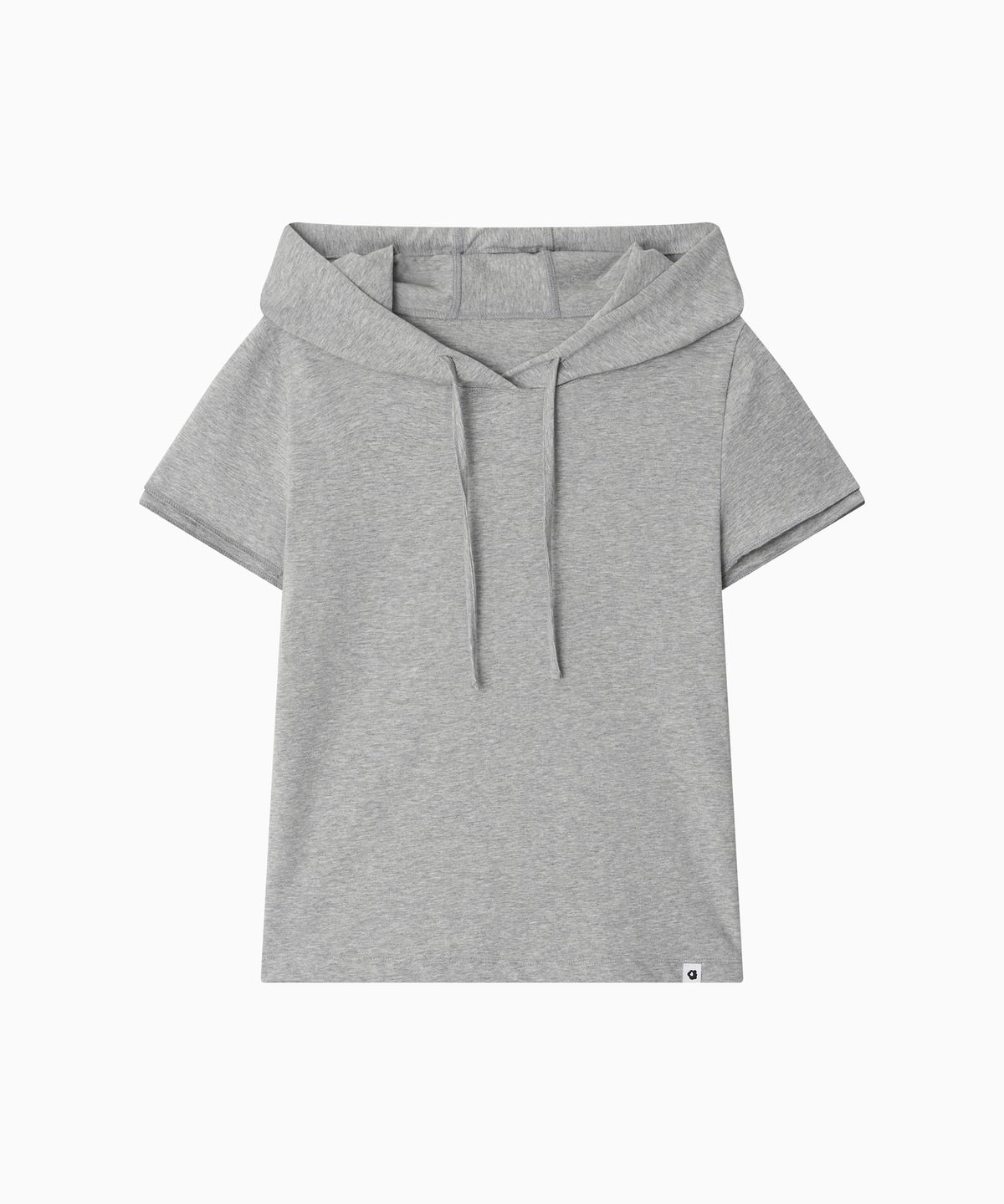 오헤시오(OHESHIO) HOODED LAYERED CAP SLEEVE T-SHIRT, MELANGE