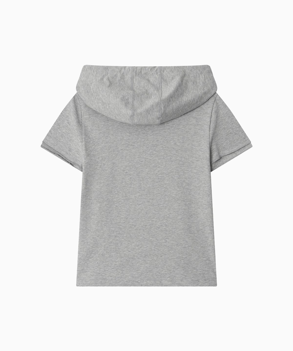 오헤시오(OHESHIO) HOODED LAYERED CAP SLEEVE T-SHIRT, MELANGE