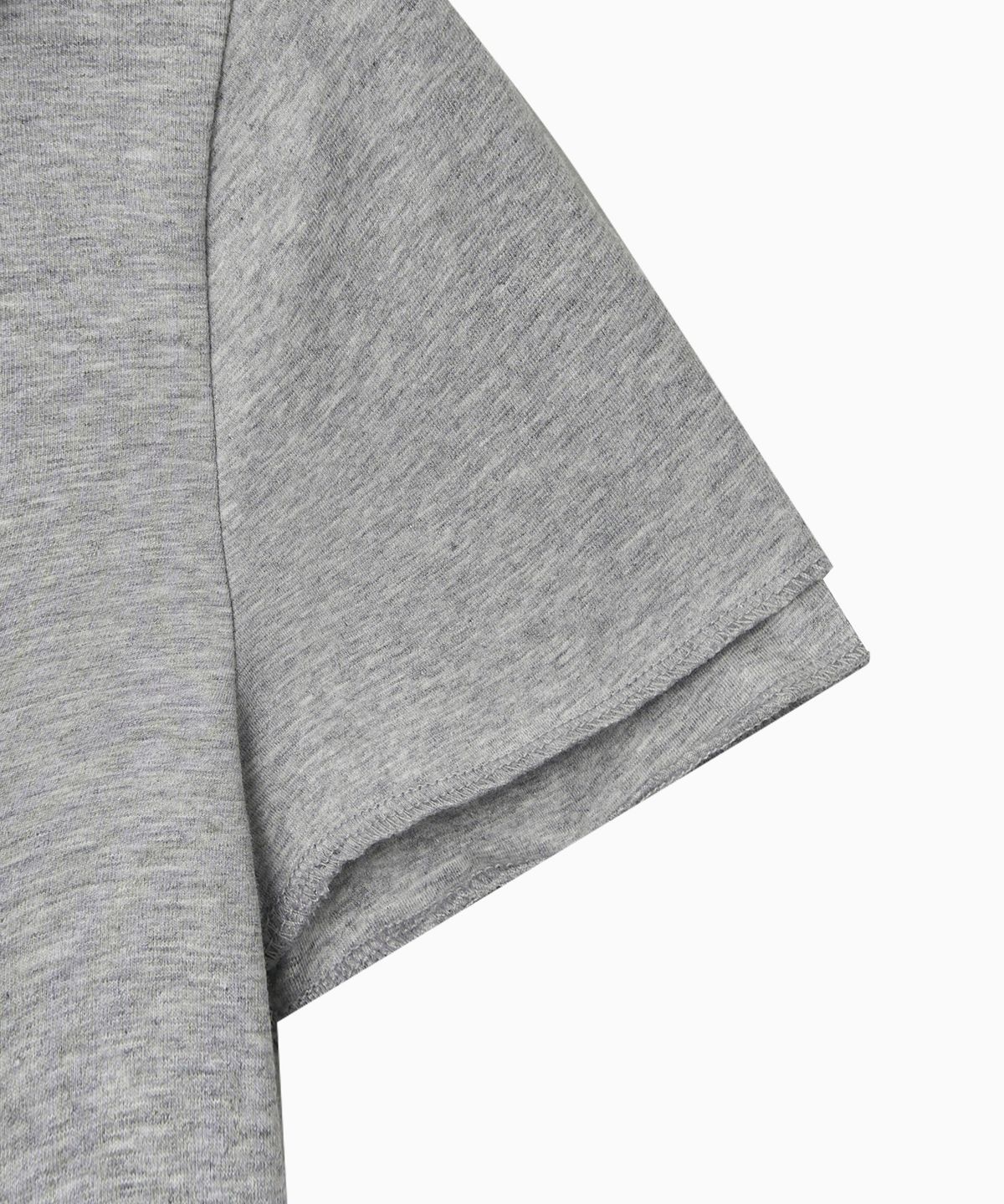오헤시오(OHESHIO) HOODED LAYERED CAP SLEEVE T-SHIRT, MELANGE