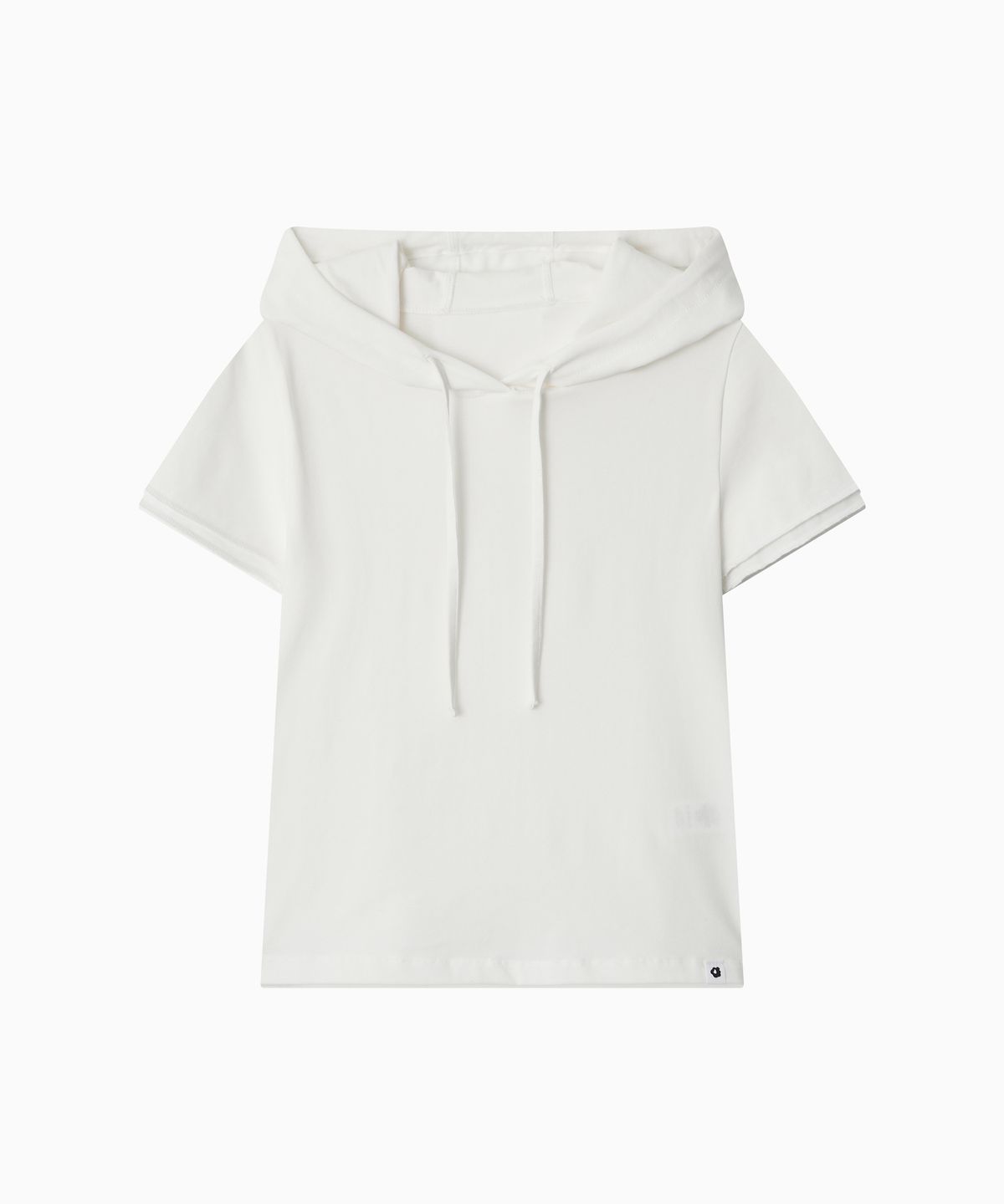 오헤시오(OHESHIO) HOODED LAYERED CAP SLEEVE T-SHIRT, WHITE