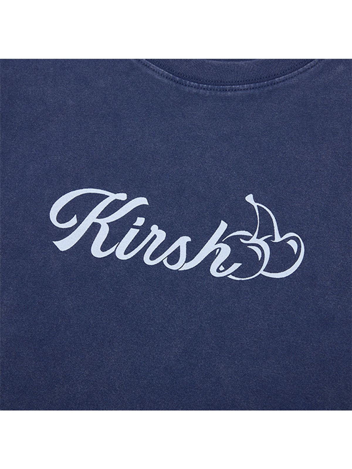 키르시(KIRSH) 워딩 크롭 피그먼트 티셔츠 [네이비]