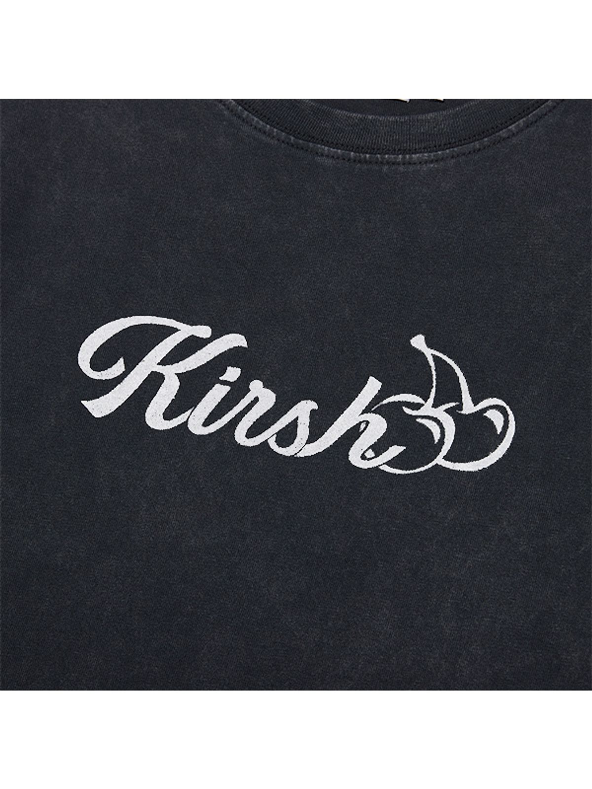 키르시(KIRSH) 워딩 크롭 피그먼트 티셔츠 [블랙]