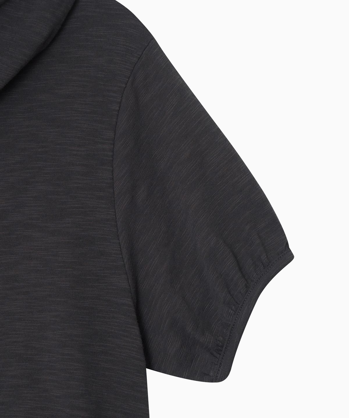 오헤시오(OHESHIO) COWL NECK HOODED TEE, CHARCOAL