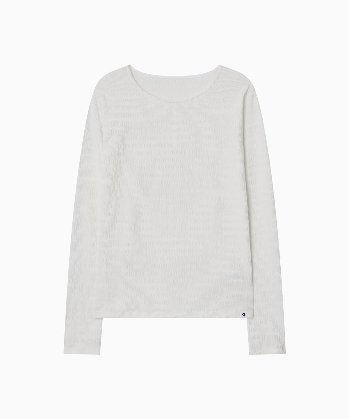 오헤시오(OHESHIO) STRIPE PLEATED LONG SLEEVE, WHITE