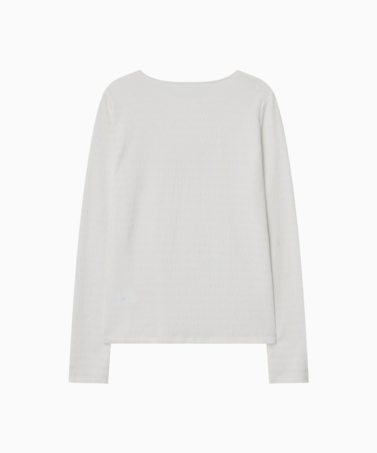 오헤시오(OHESHIO) STRIPE PLEATED LONG SLEEVE, WHITE