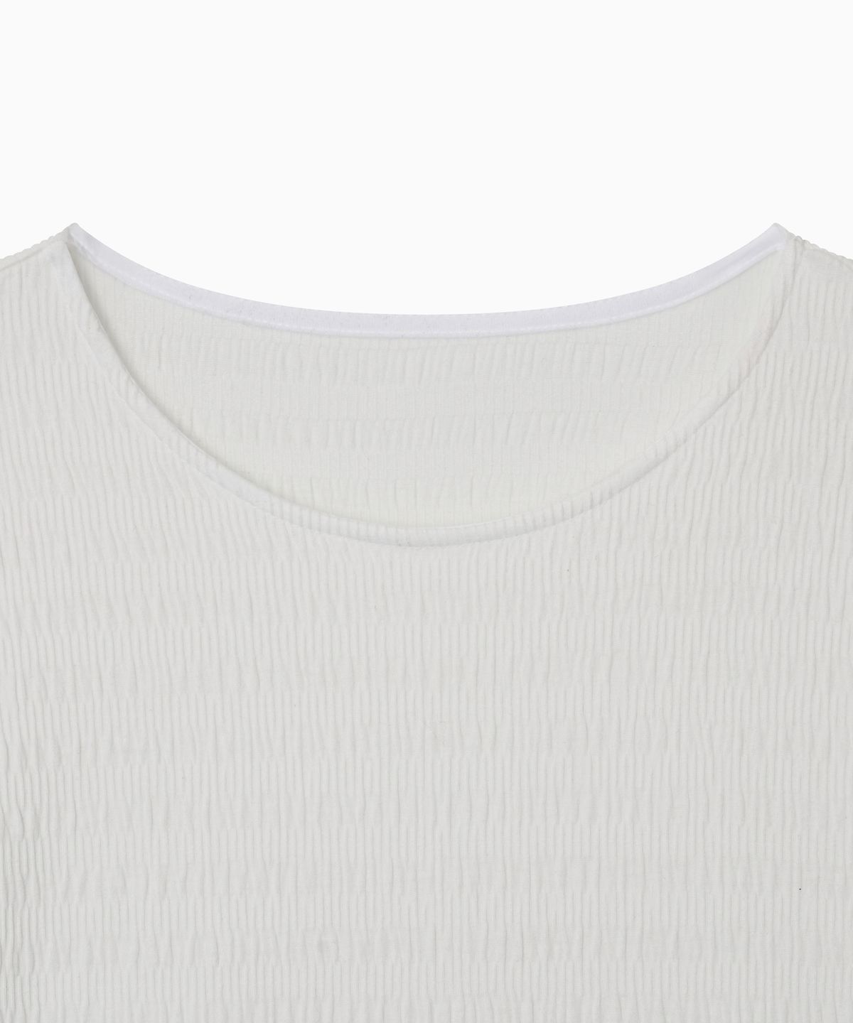 오헤시오(OHESHIO) STRIPE PLEATED LONG SLEEVE, WHITE