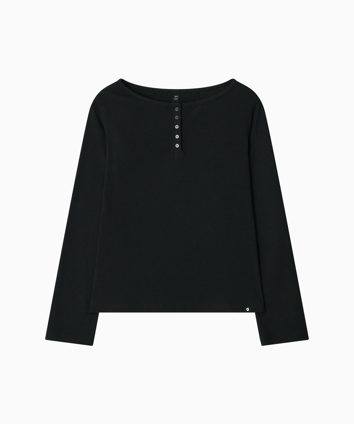 오헤시오(OHESHIO) HENLEY NECK BUTTON LONG SLEEVE, BLACK
