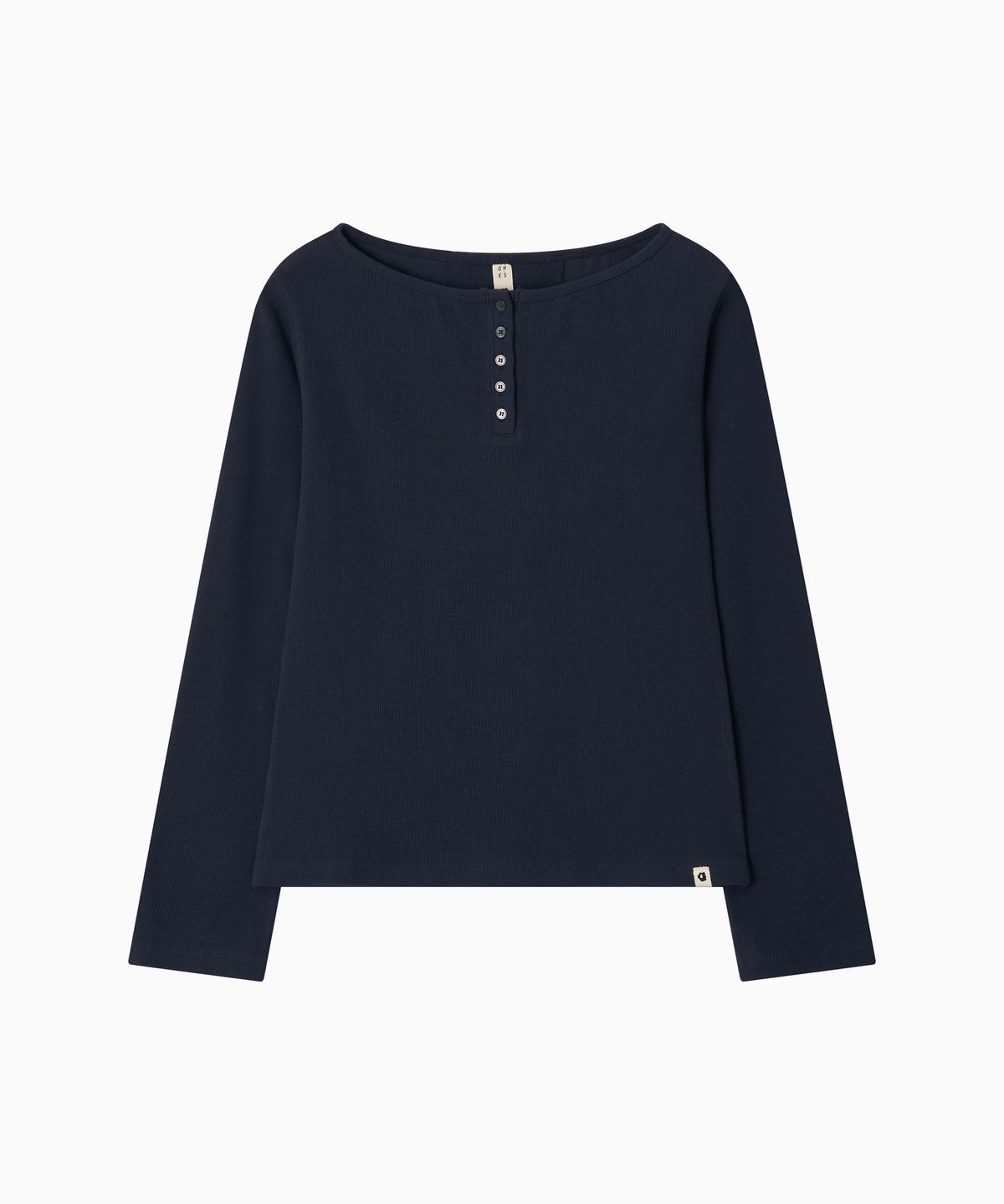 오헤시오(OHESHIO) HENLEY NECK BUTTON LONG SLEEVE, NAVY