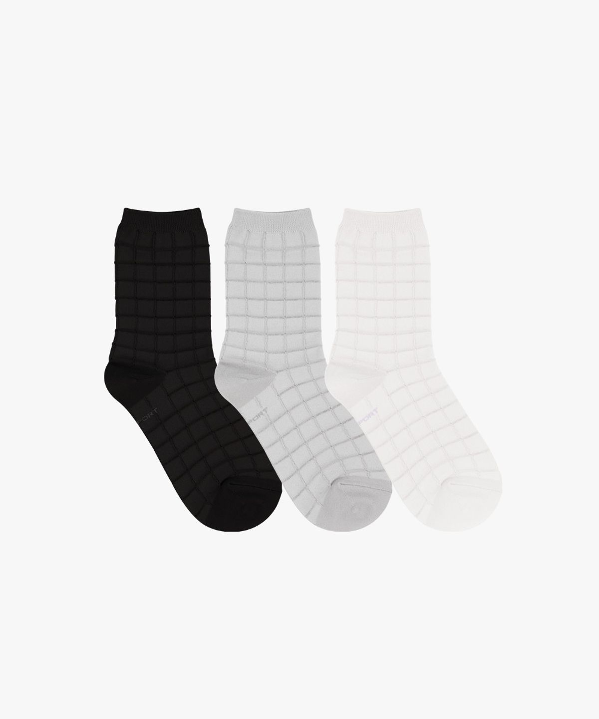락포트 양말(ROCKPORTSOCKS) ROCKPORT 락포트 사각 패턴 중목 양말 3팩(PACK)