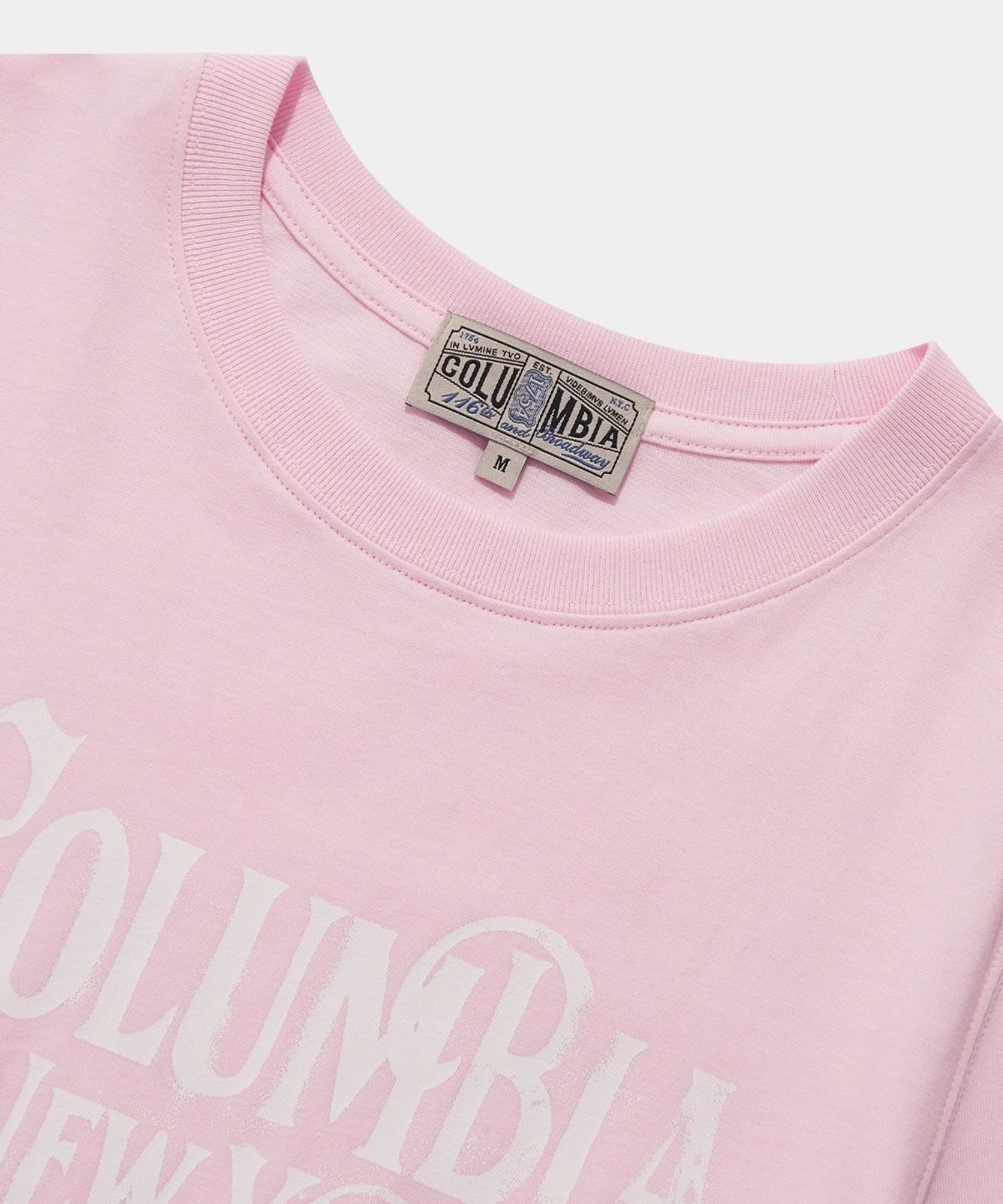 컬럼비아 유니버시티(COLUMBIA UNIVERSITY) UNI WOMEN CURVED SLIM-FIT S/S T-SHIRTS_LIGHT PINK