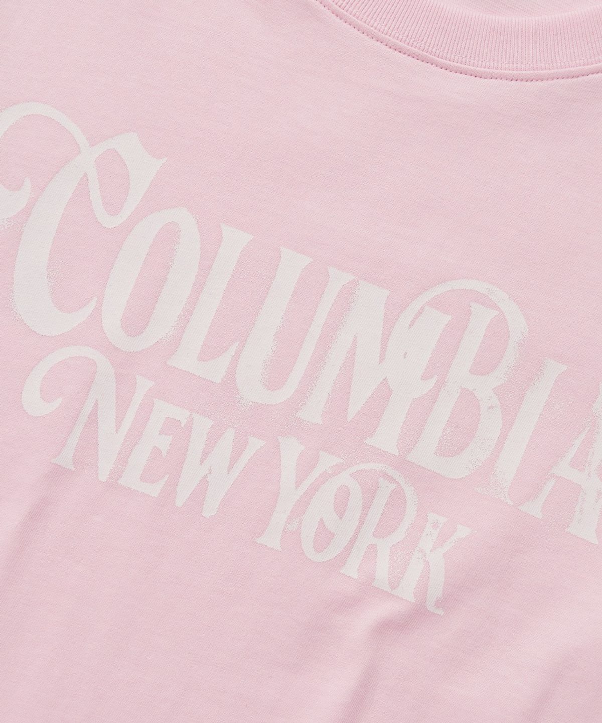 컬럼비아 유니버시티(COLUMBIA UNIVERSITY) UNI WOMEN CURVED SLIM-FIT S/S T-SHIRTS_LIGHT PINK