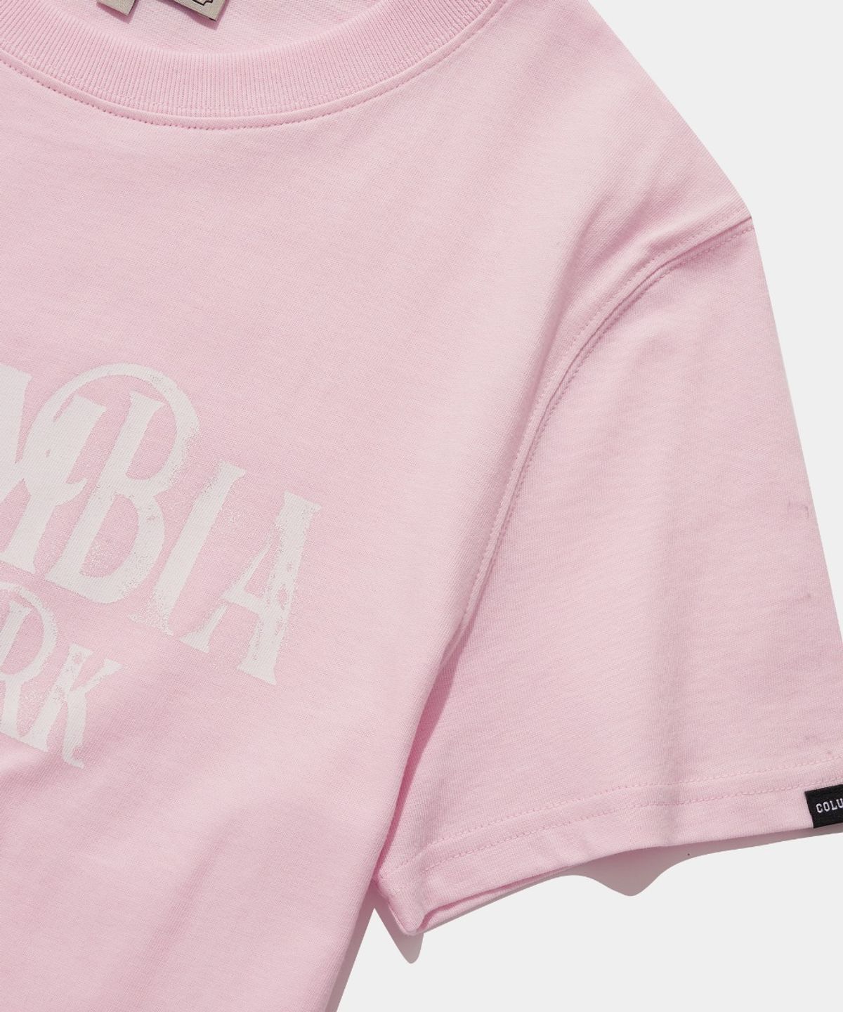 컬럼비아 유니버시티(COLUMBIA UNIVERSITY) UNI WOMEN CURVED SLIM-FIT S/S T-SHIRTS_LIGHT PINK