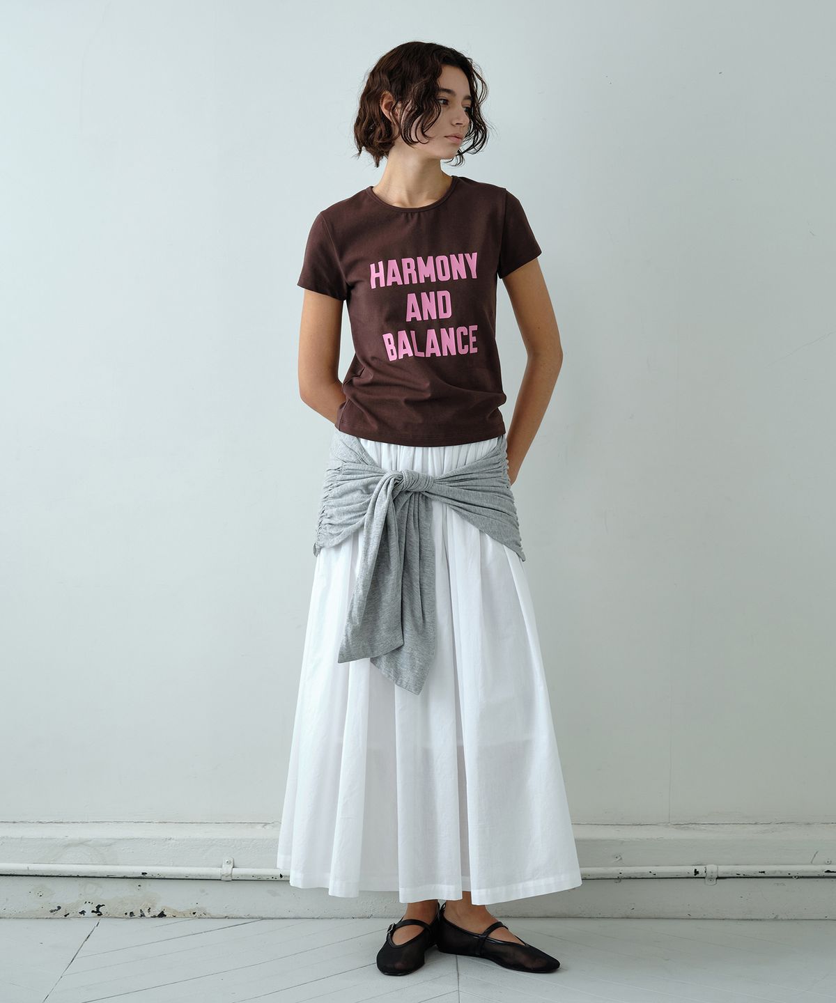 시메트릭 퍼센트(SYMMETRICPERCENT) Multi-Way Long Skirt / White