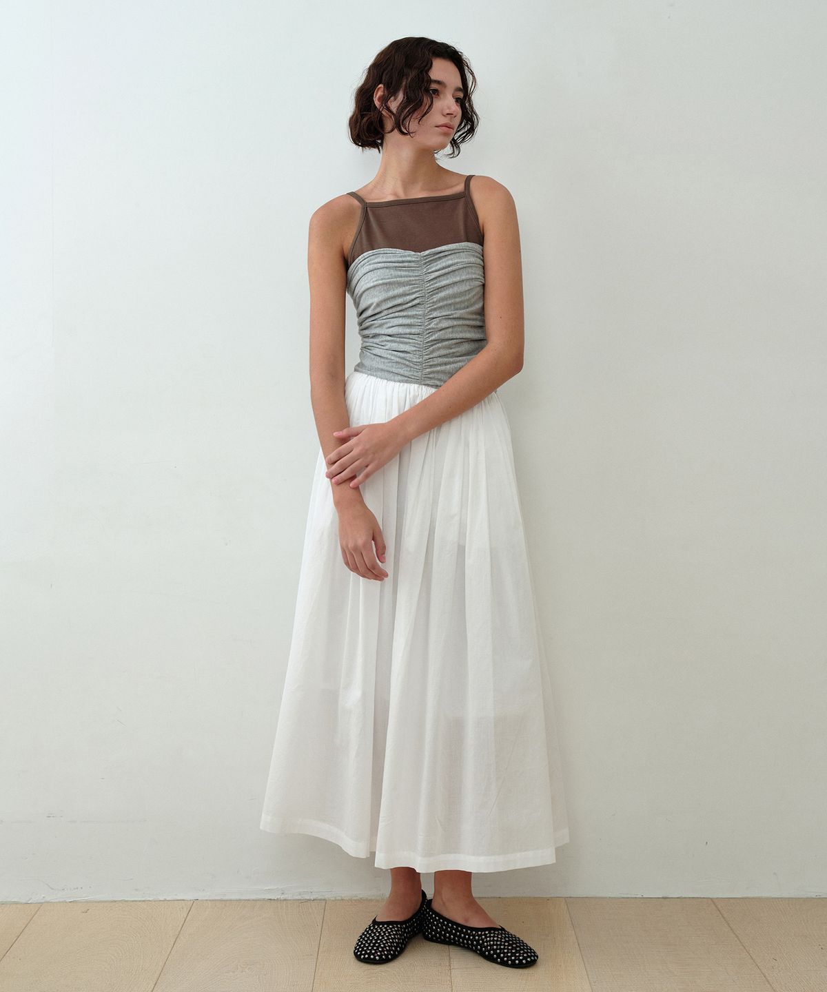 시메트릭 퍼센트(SYMMETRICPERCENT) Multi-Way Long Skirt / White