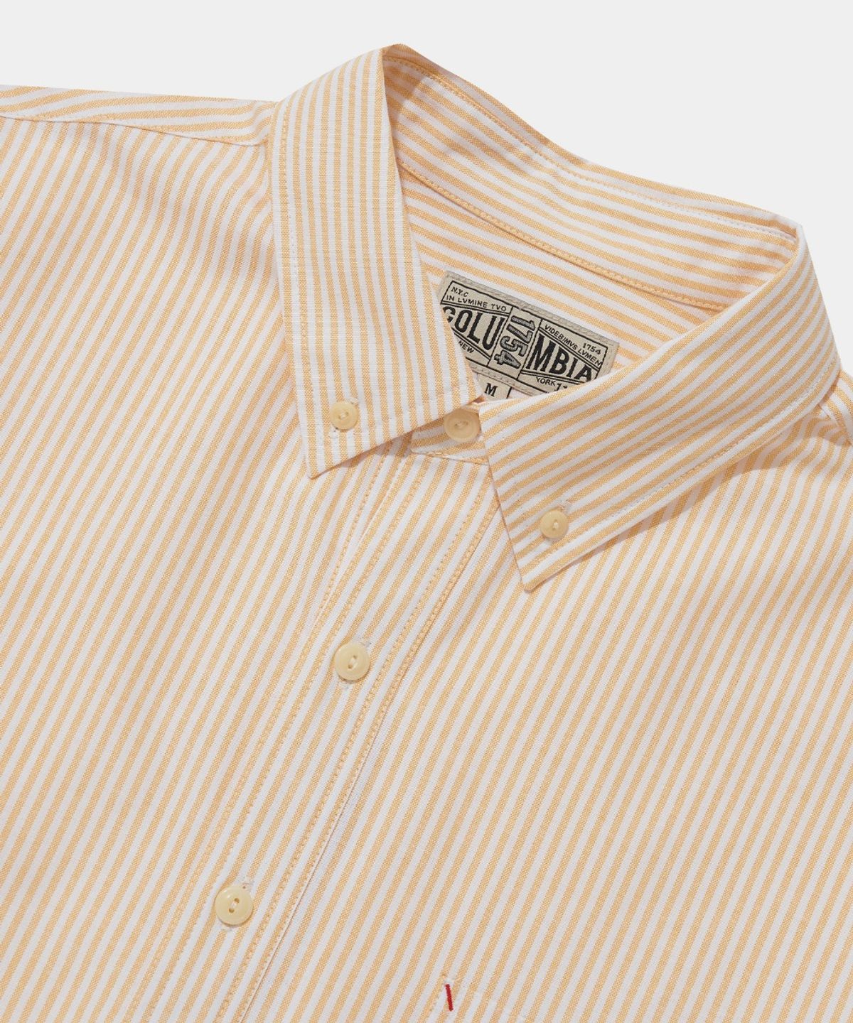 컬럼비아 유니버시티(COLUMBIA UNIVERSITY) SL-LABEL ONE POCKET OXFORD S/S SHIRTS_YELLOW STREETS