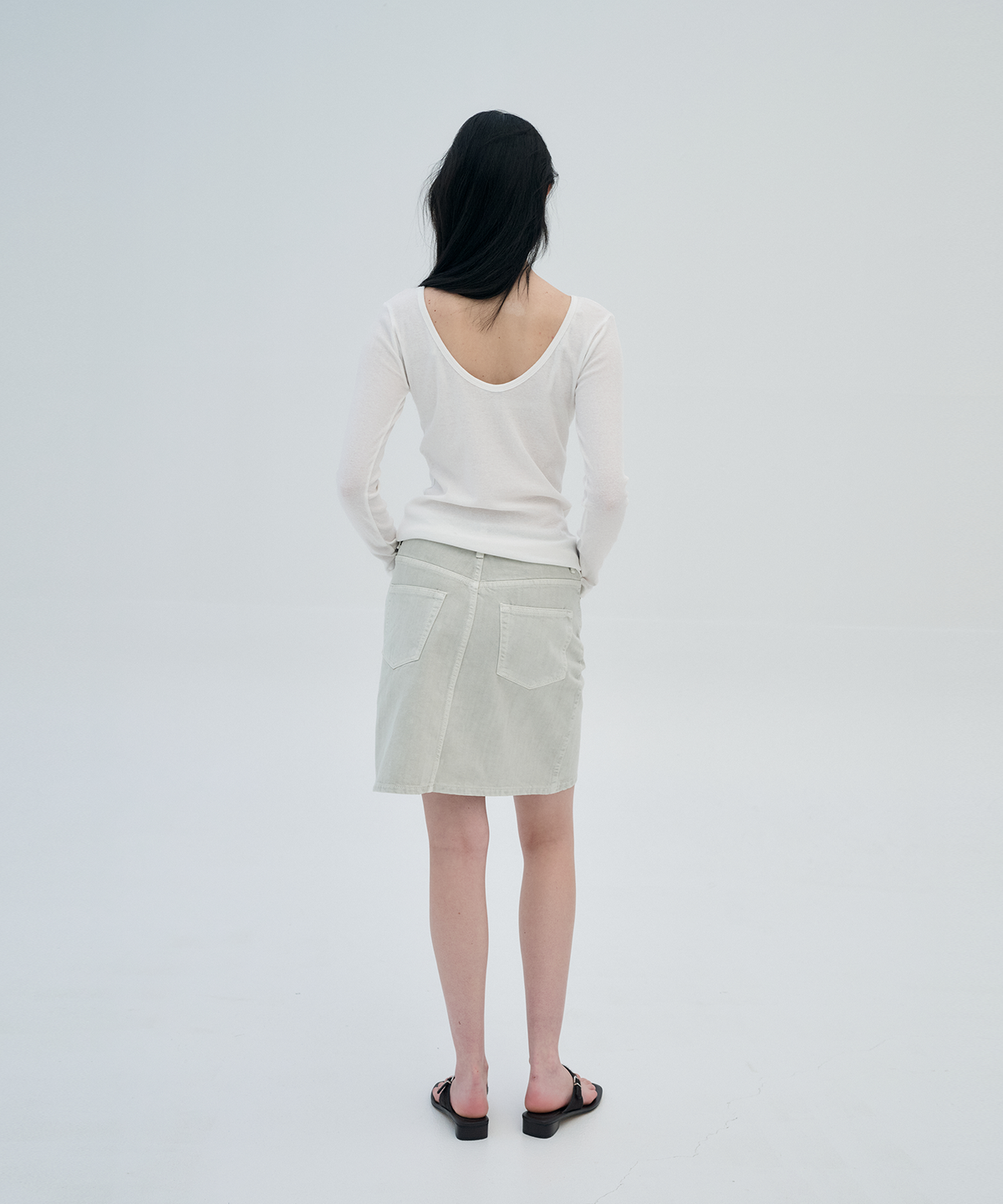 정감 스튜디오(JEONGGAM STUDIOS) Pigment Dyed Denim Skirt_3 color