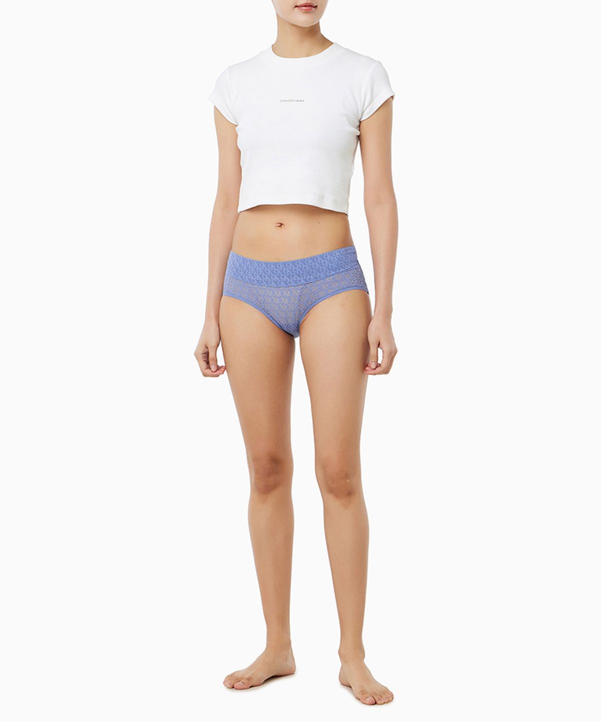 캘빈클라인 언더웨어(CALVIN KLEIN UNDERWEAR) 여성 아이콘 로고 레이스 힙스터_QD528544J