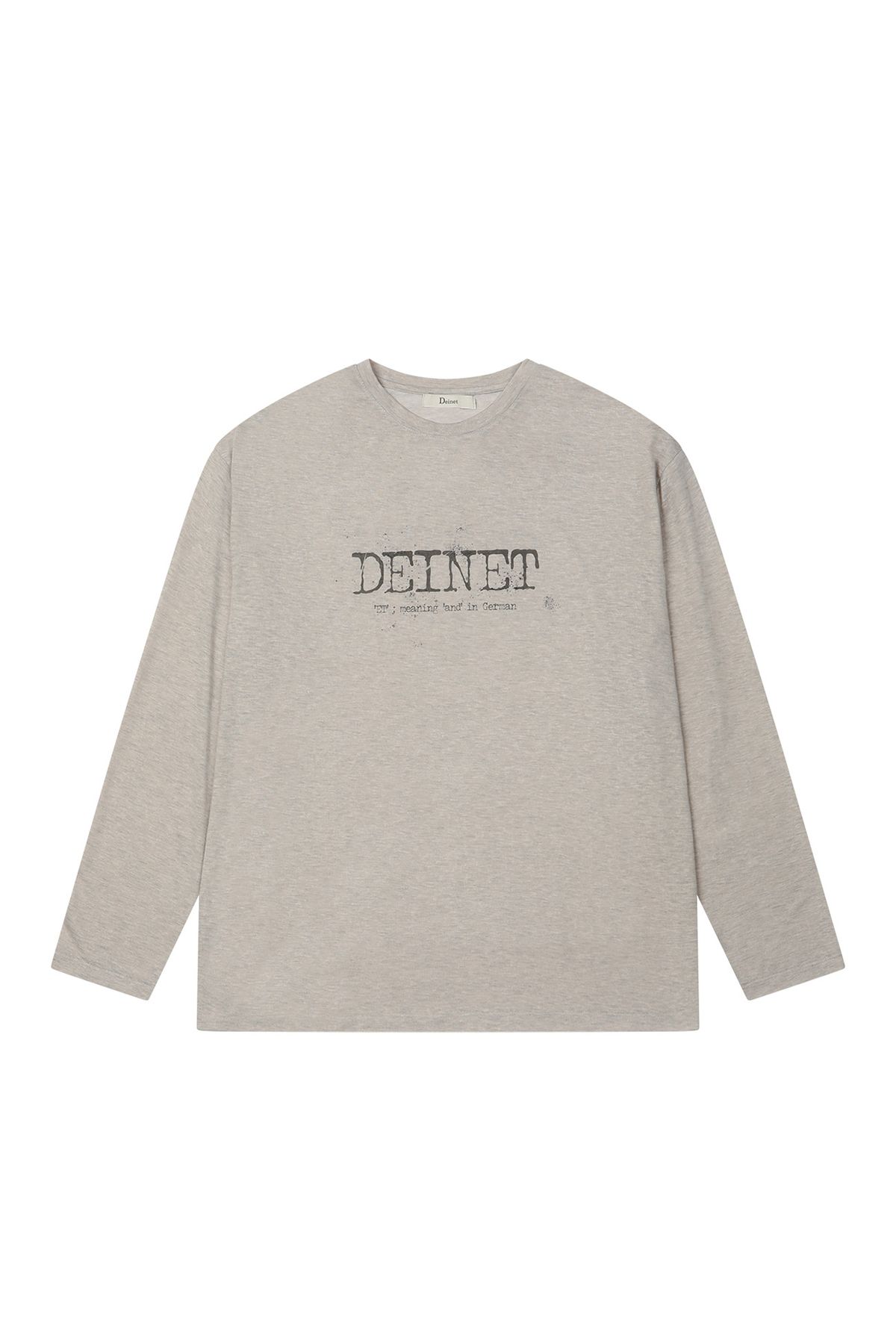 다이닛(DEINET) OVERFIT SWEAT GRAPHICS T-SHIRT IN ASH BEIGE
