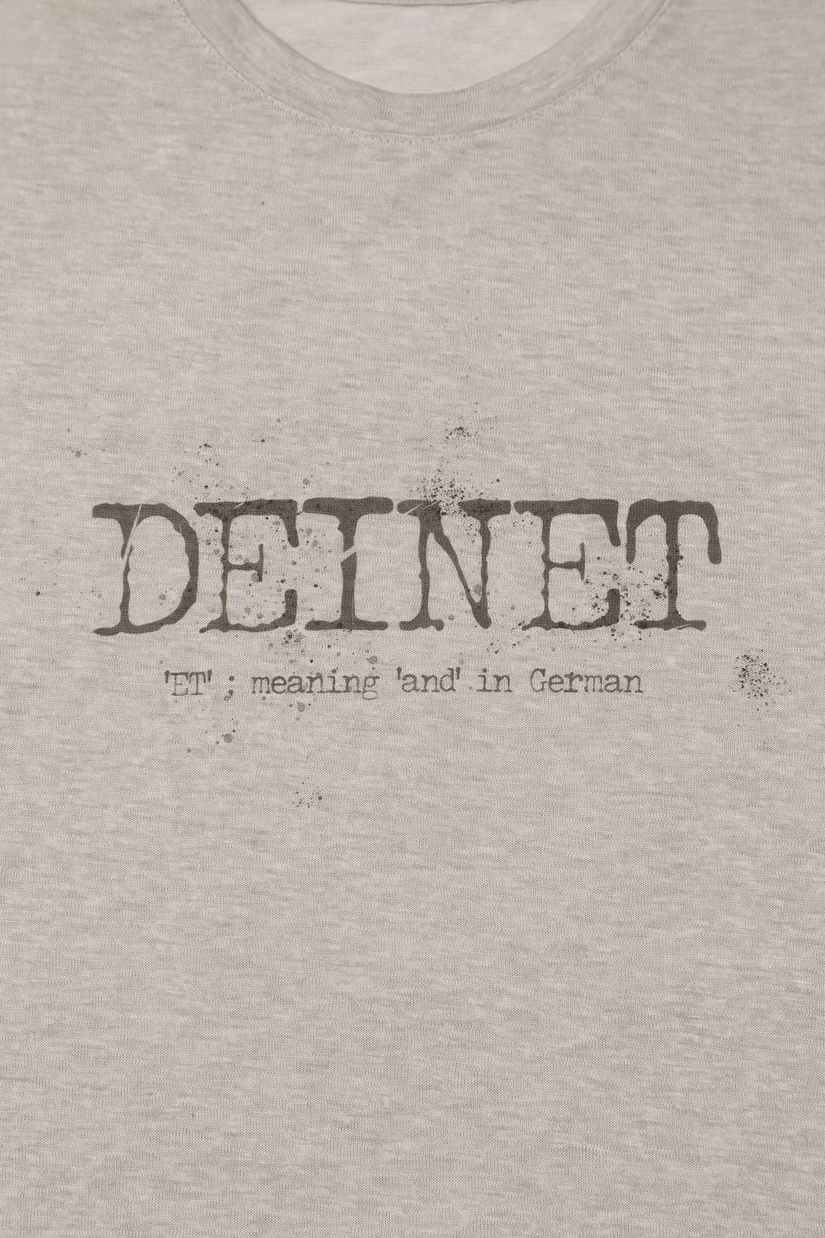 다이닛(DEINET) OVERFIT SWEAT GRAPHICS T-SHIRT IN ASH BEIGE