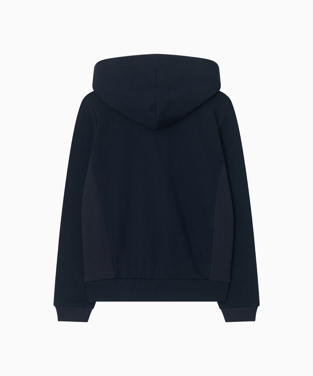 오헤시오(OHESHIO) TWO-TONE WAFFLE HOODED ZIP-UP, NAVY