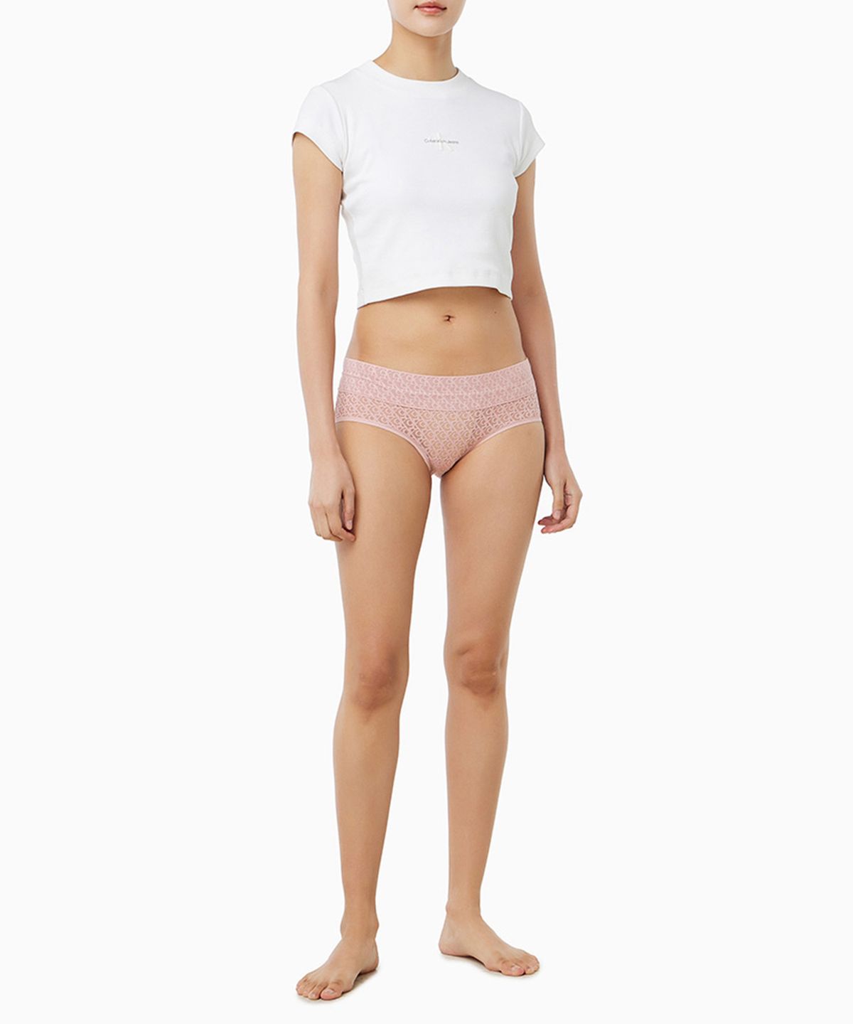 캘빈클라인 언더웨어(CALVIN KLEIN UNDERWEAR) 여성 아이콘 로고 레이스 힙스터_QD5285TQO