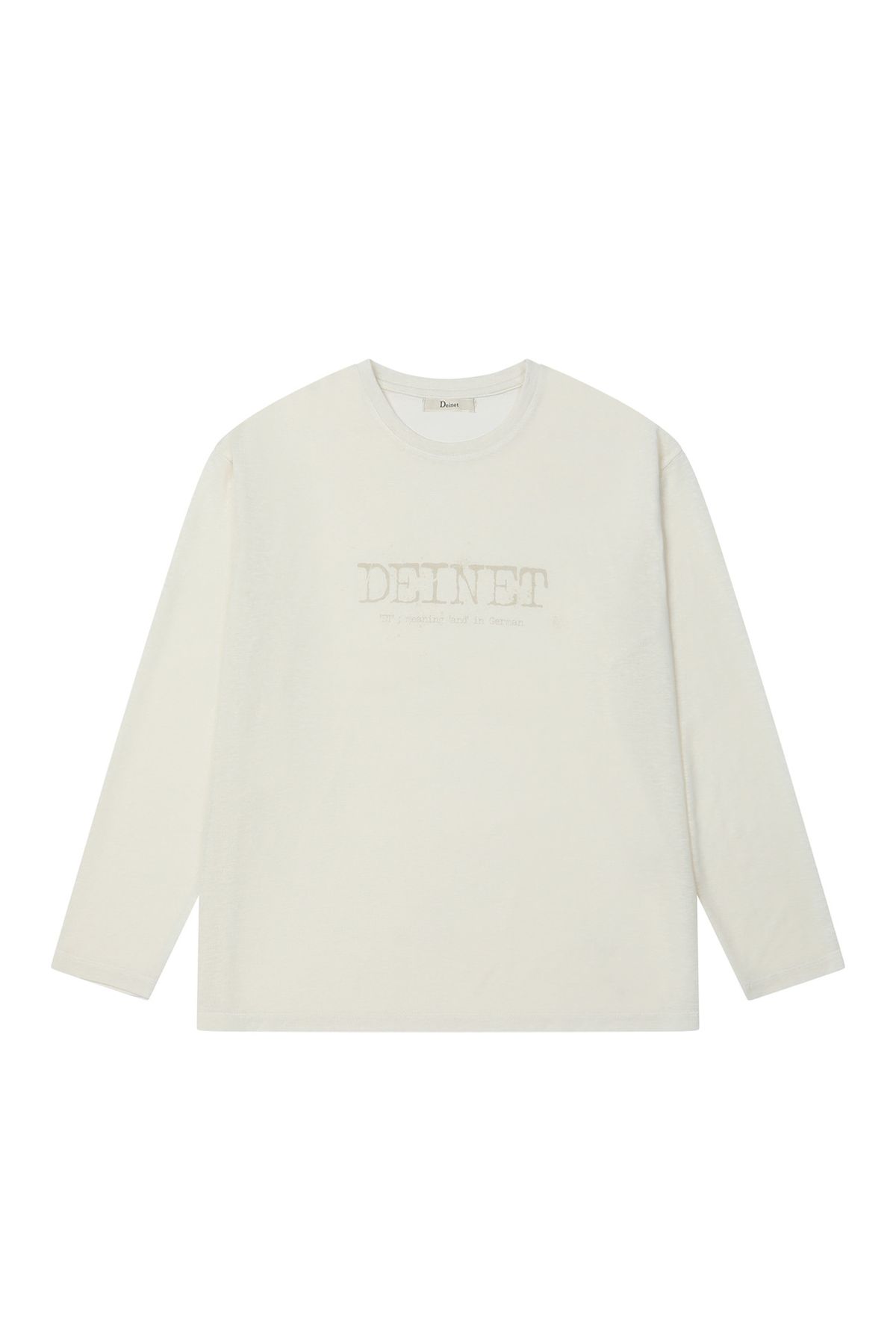 다이닛(DEINET) OVERFIT SWEAT GRAPHICS T-SHIRT IN IVORY