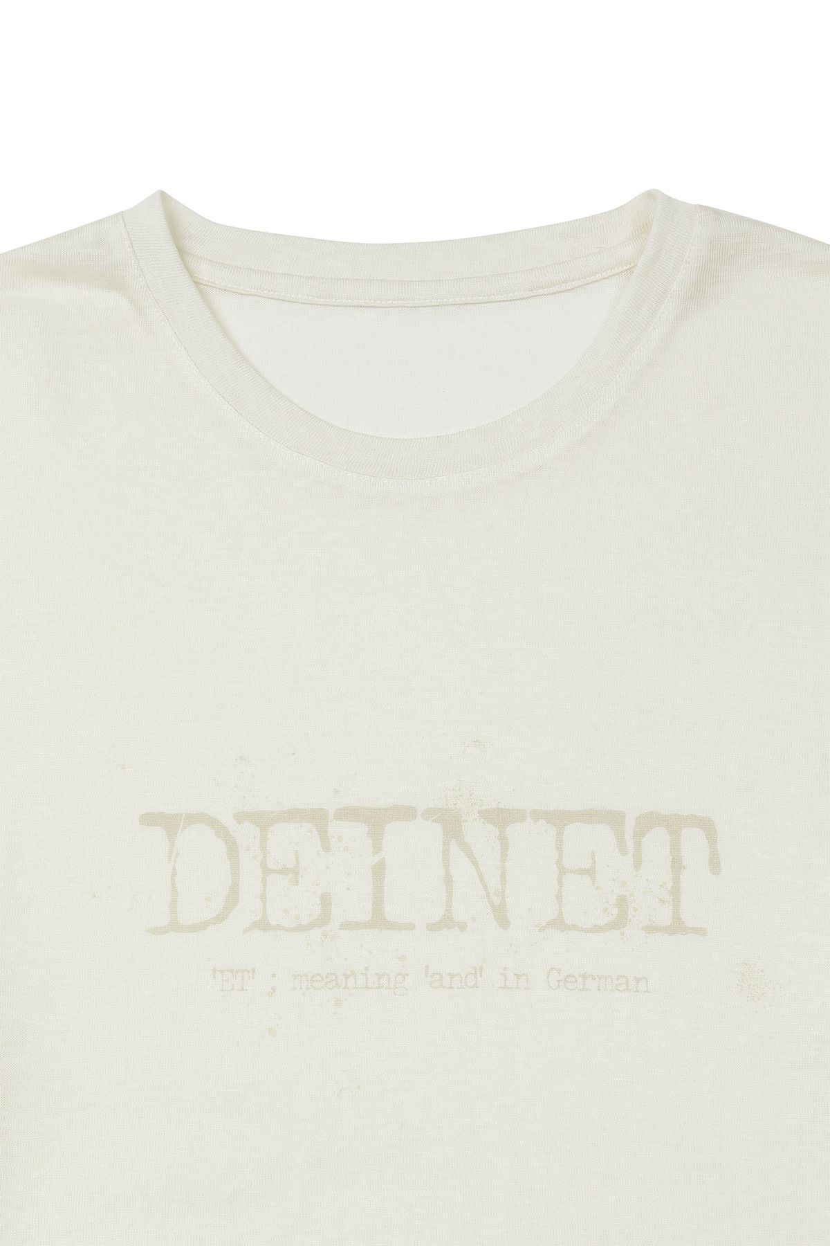 다이닛(DEINET) OVERFIT SWEAT GRAPHICS T-SHIRT IN IVORY