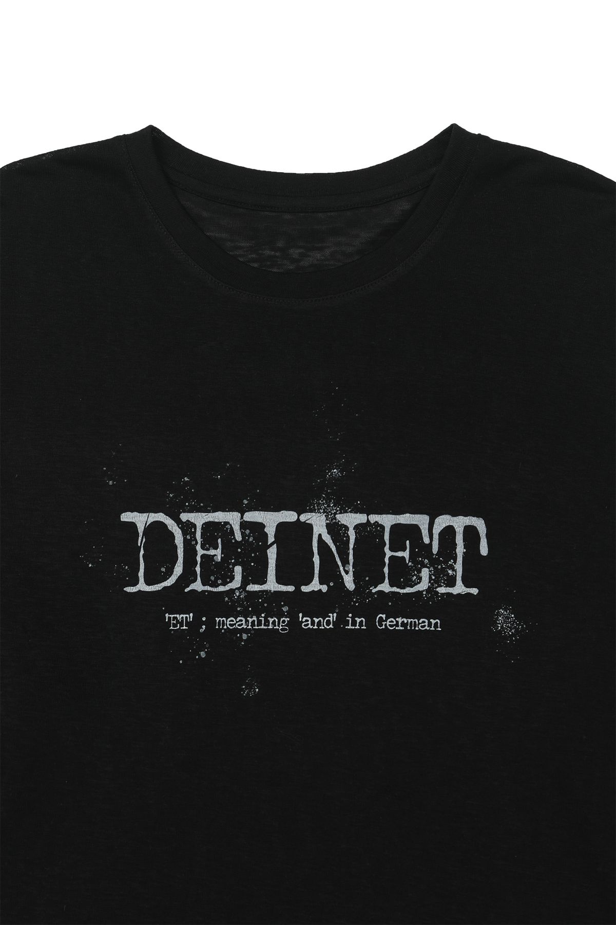 다이닛(DEINET) OVERFIT SWEAT GRAPHICS T-SHIRT IN BLACK