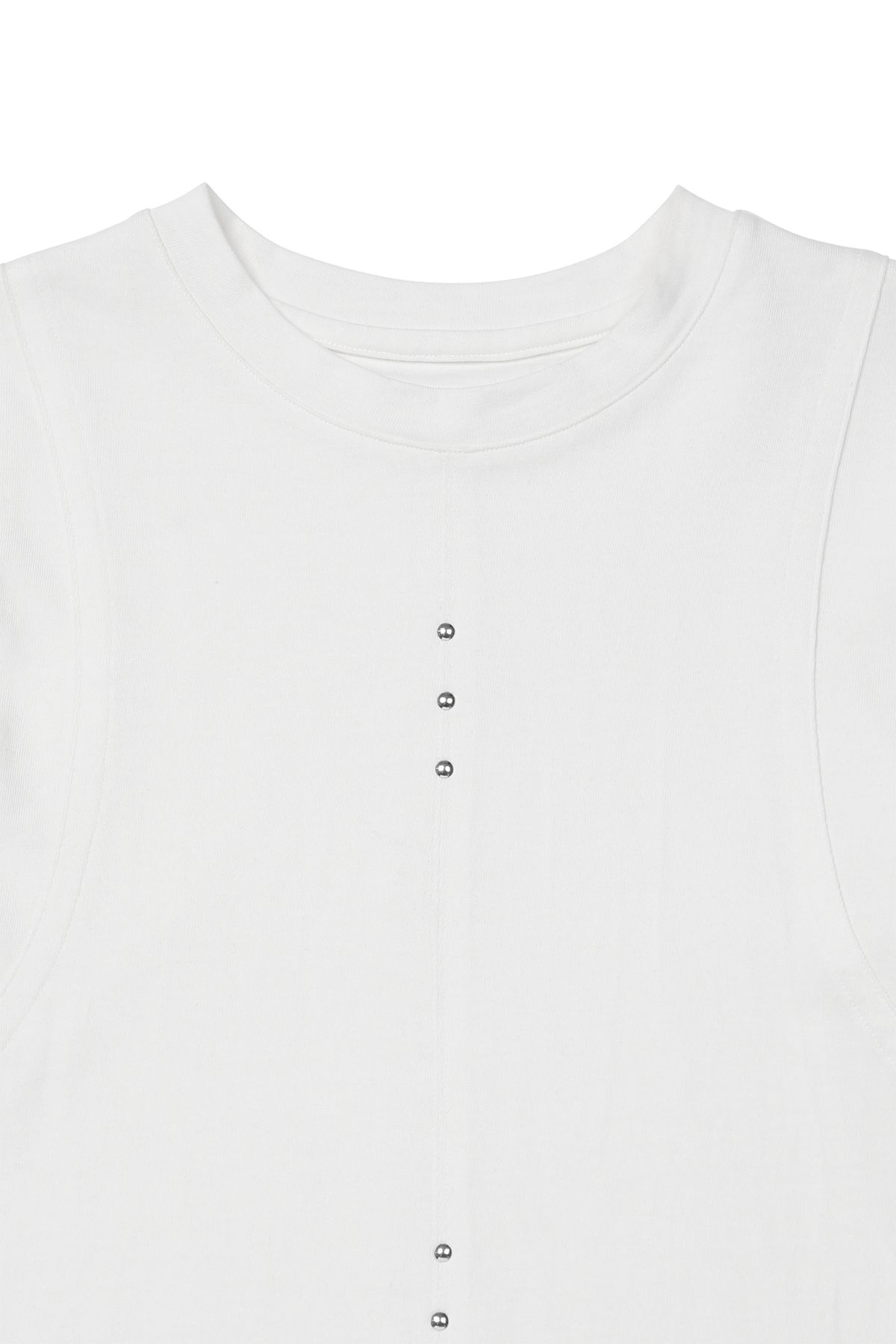 다이닛(DEINET) METAL DETAIL T-SHIRT IN WHITE