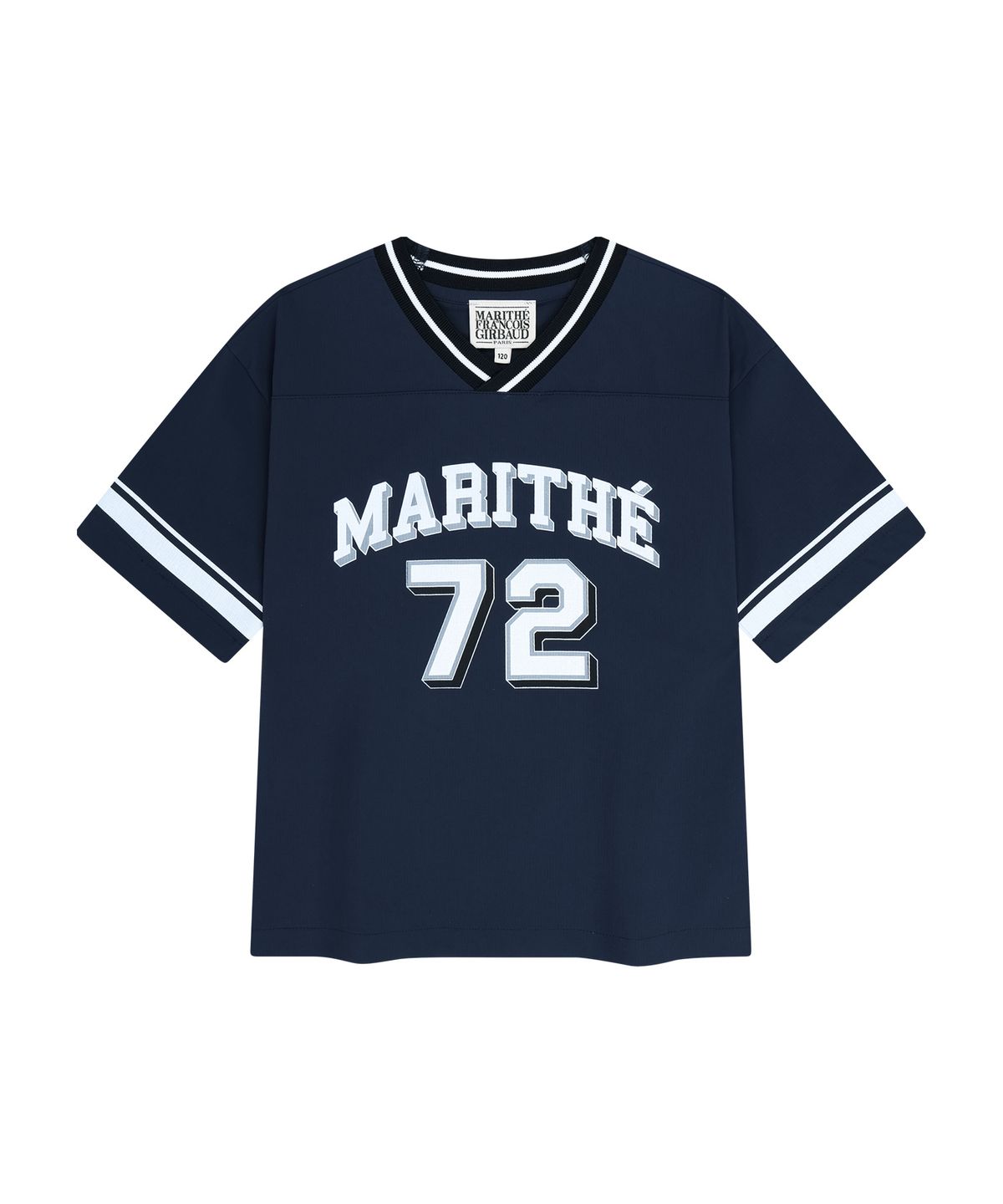 마리떼 키즈(MARITHÉ KIDS) KIDS V NECK NYLON WOVEN TEE navy