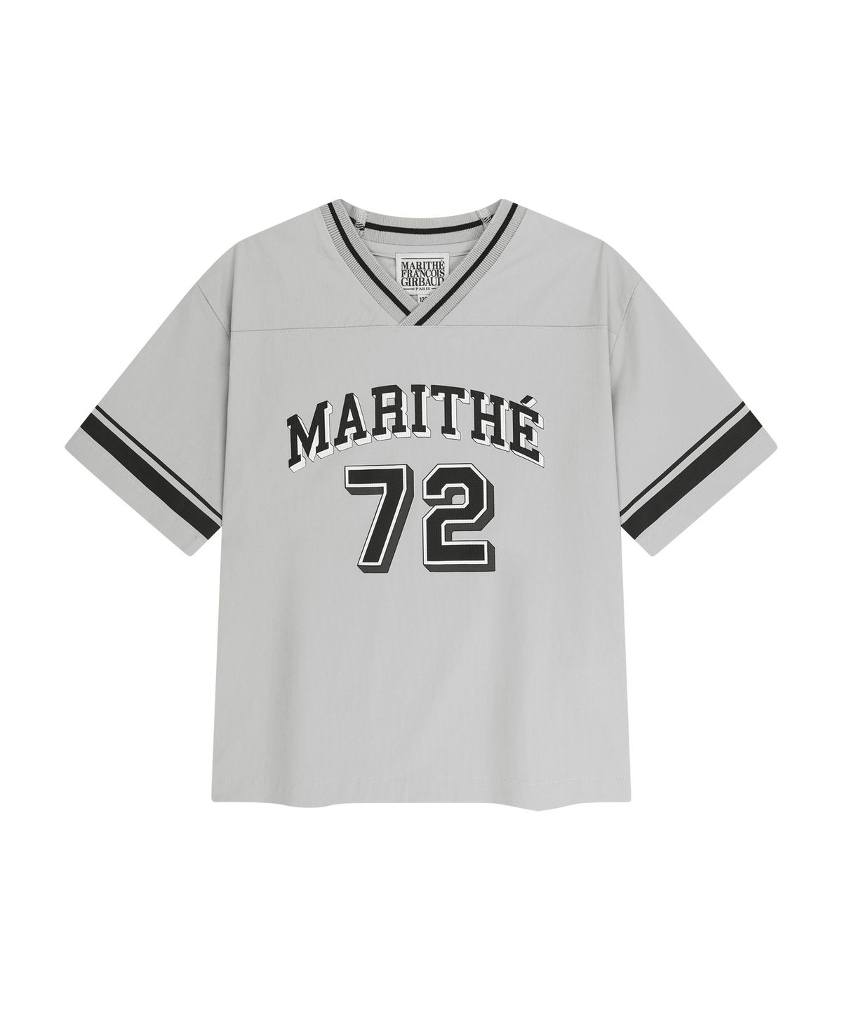 마리떼 키즈(MARITHÉ KIDS) KIDS V NECK NYLON WOVEN TEE light gray