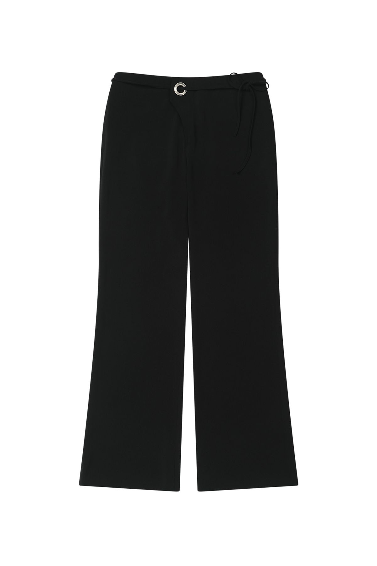 다이닛(DEINET) EYELET POINT BOOTSCUT SLACKS IN BLACK