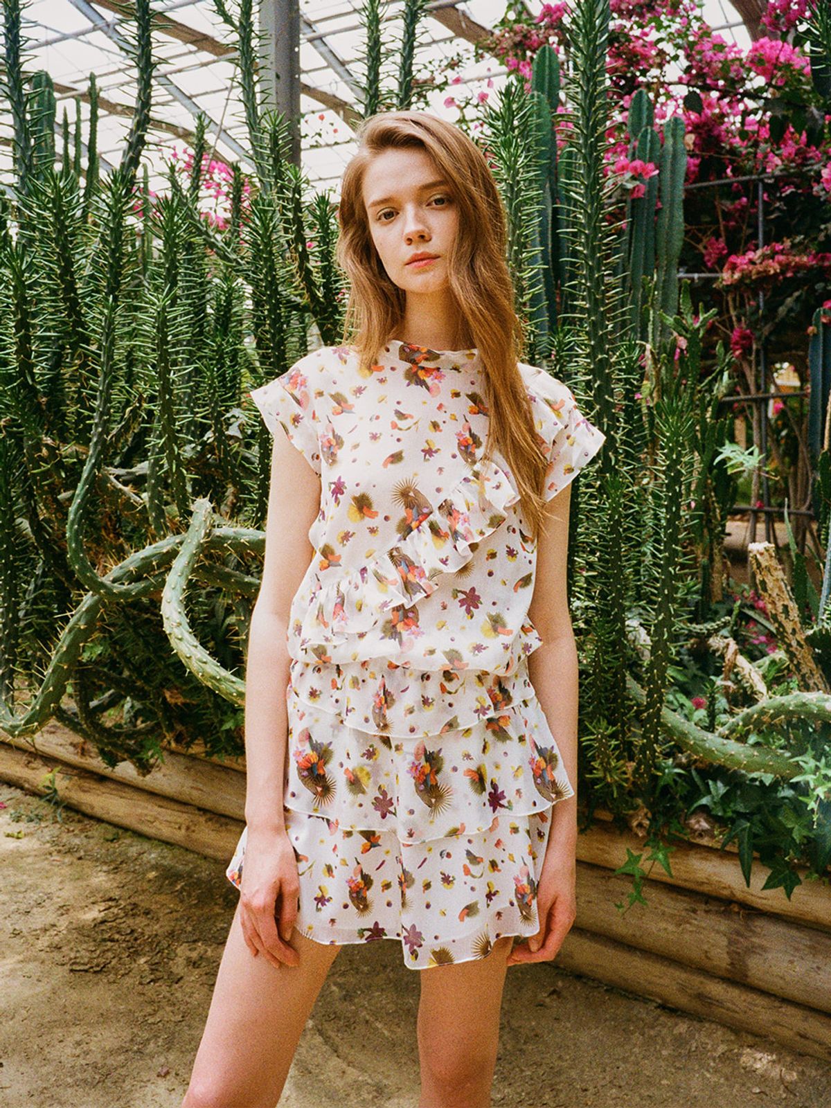 레브레브(REVE REVE) CACTUS FLOWER LONG SKIRT WT